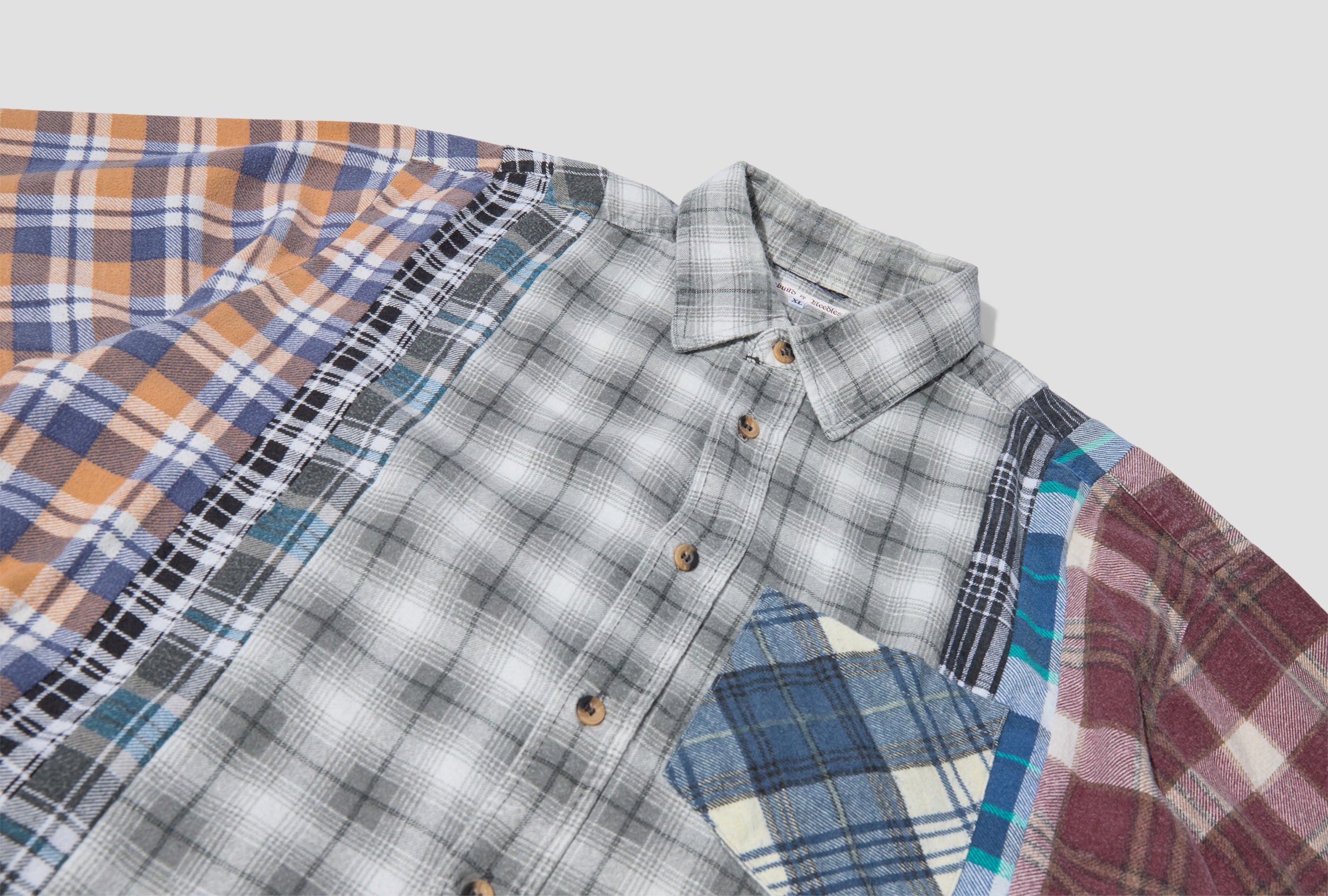 REBUILD BY NEEDLES FLANNEL SHIRT - 7 CUTS SHIRT JO286 Grey – HARRESØ