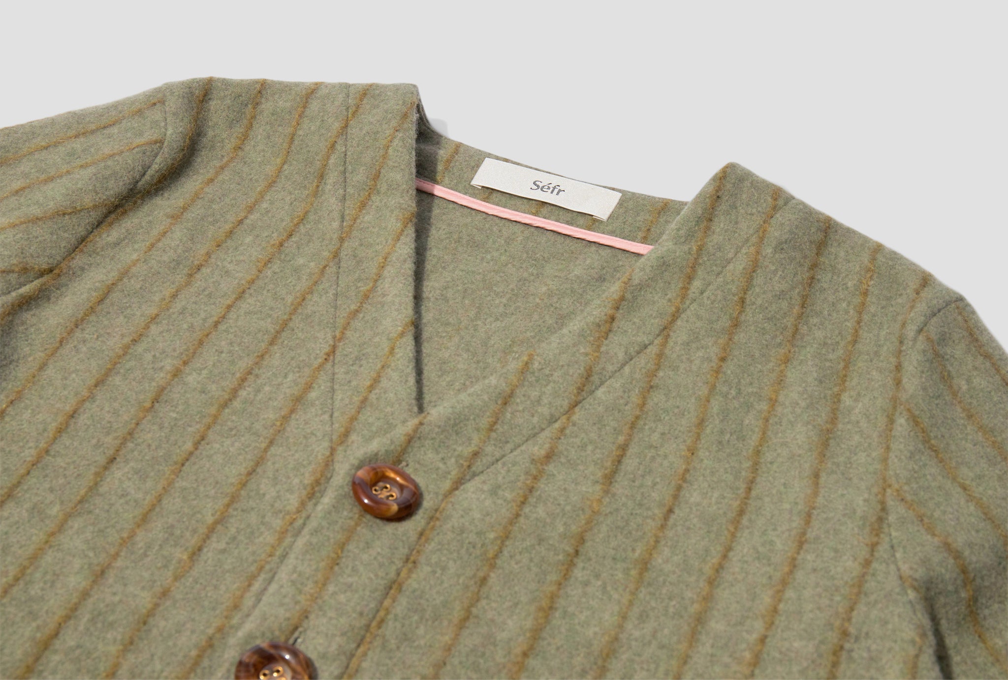 GOTE CARDIGAN - ABALONE STRIPE Green