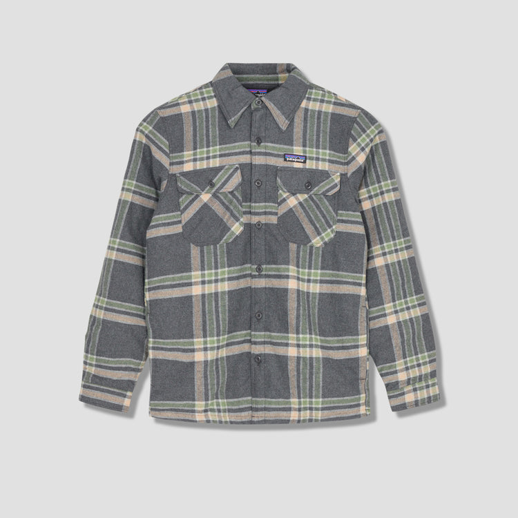 MEN'S INSULATED ORGANIC COTTON MIDWEIGHT FJORD FLANNEL SHIRT 20385 Grey