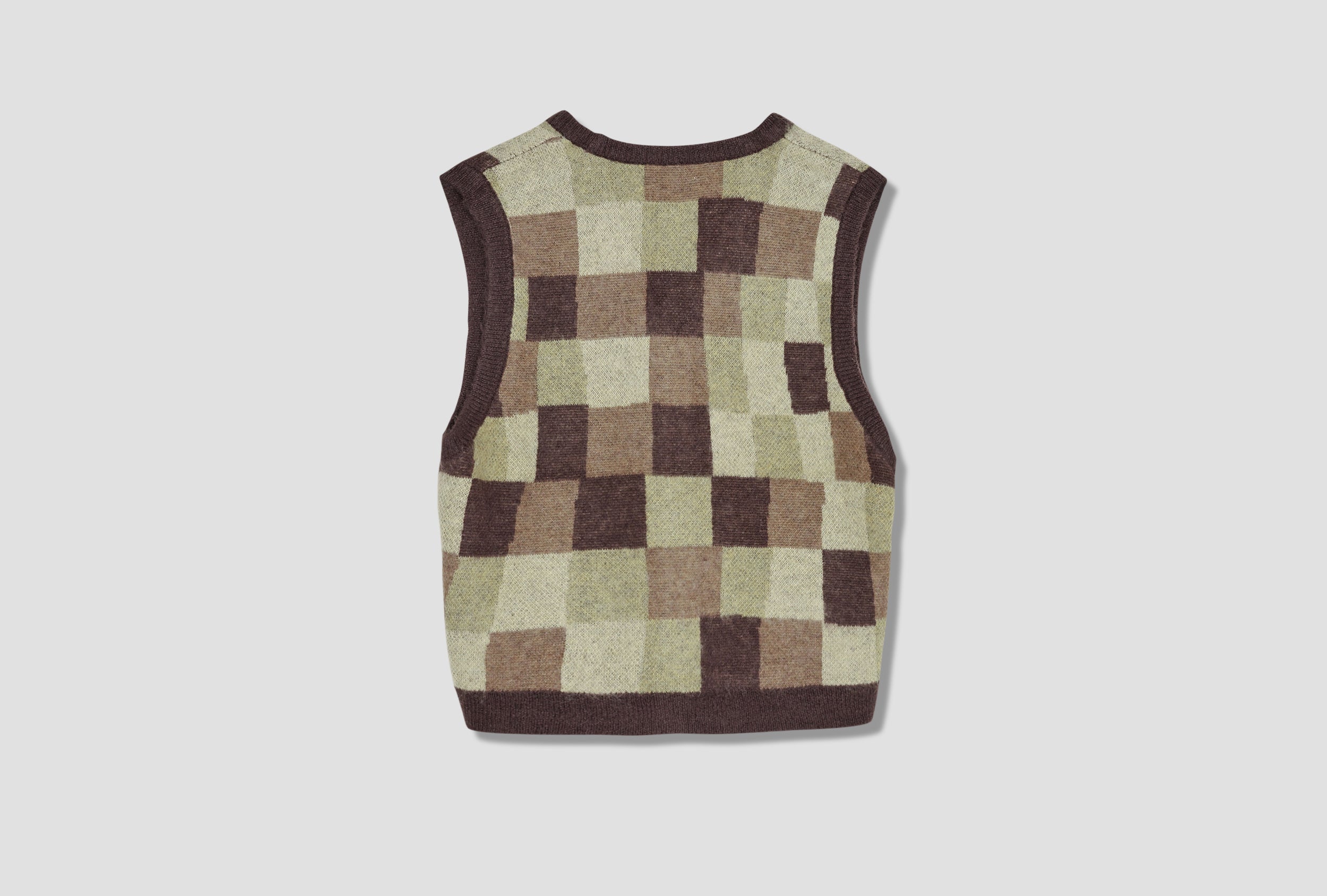 STÜSSY WOBBLY CHECK SWEATER VEST KNIT 217055 Brown – HARRESØ