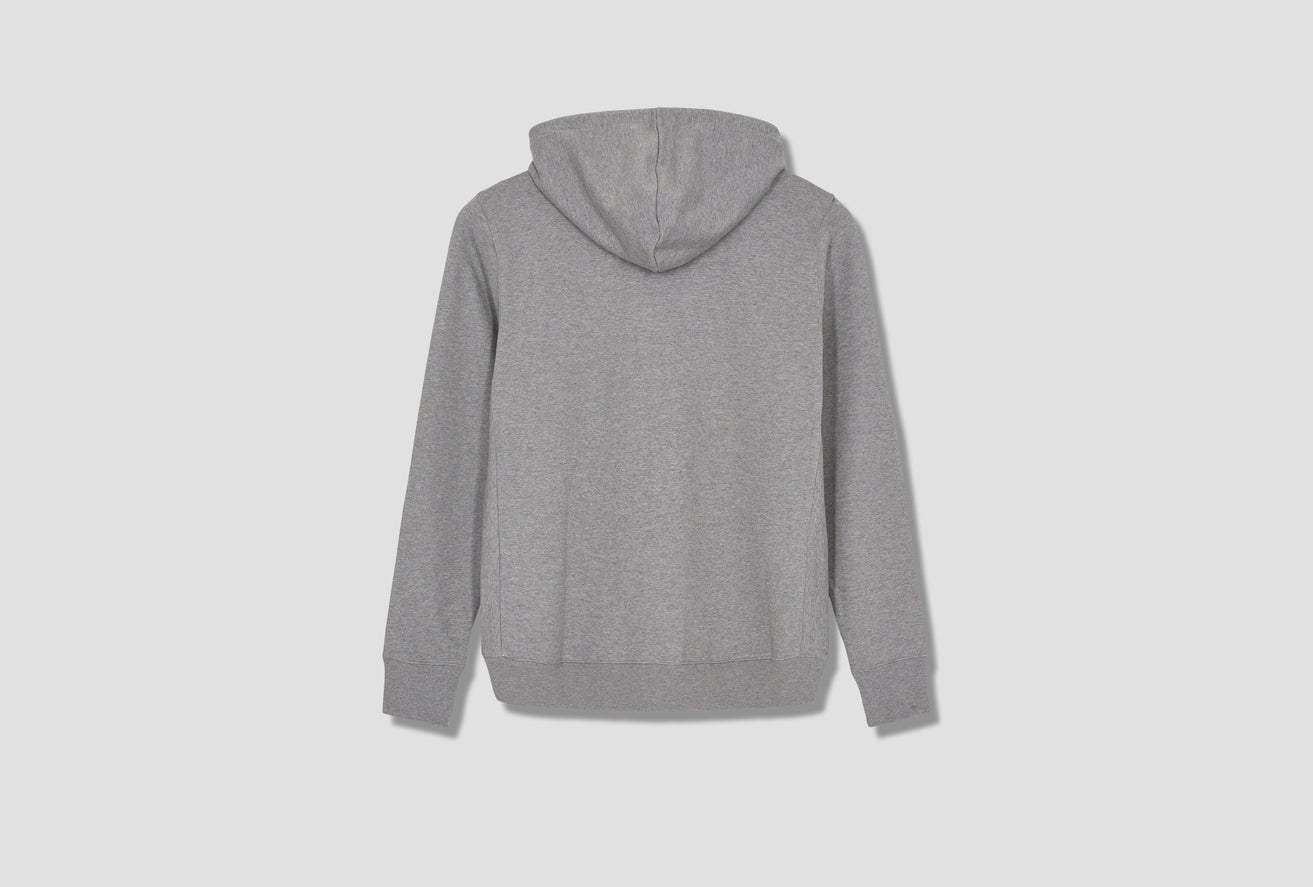 MEN'S COTTON ZIP-FRONT ZEBRA LOGO HOODIE M2R-360R-FZEBRA Grey