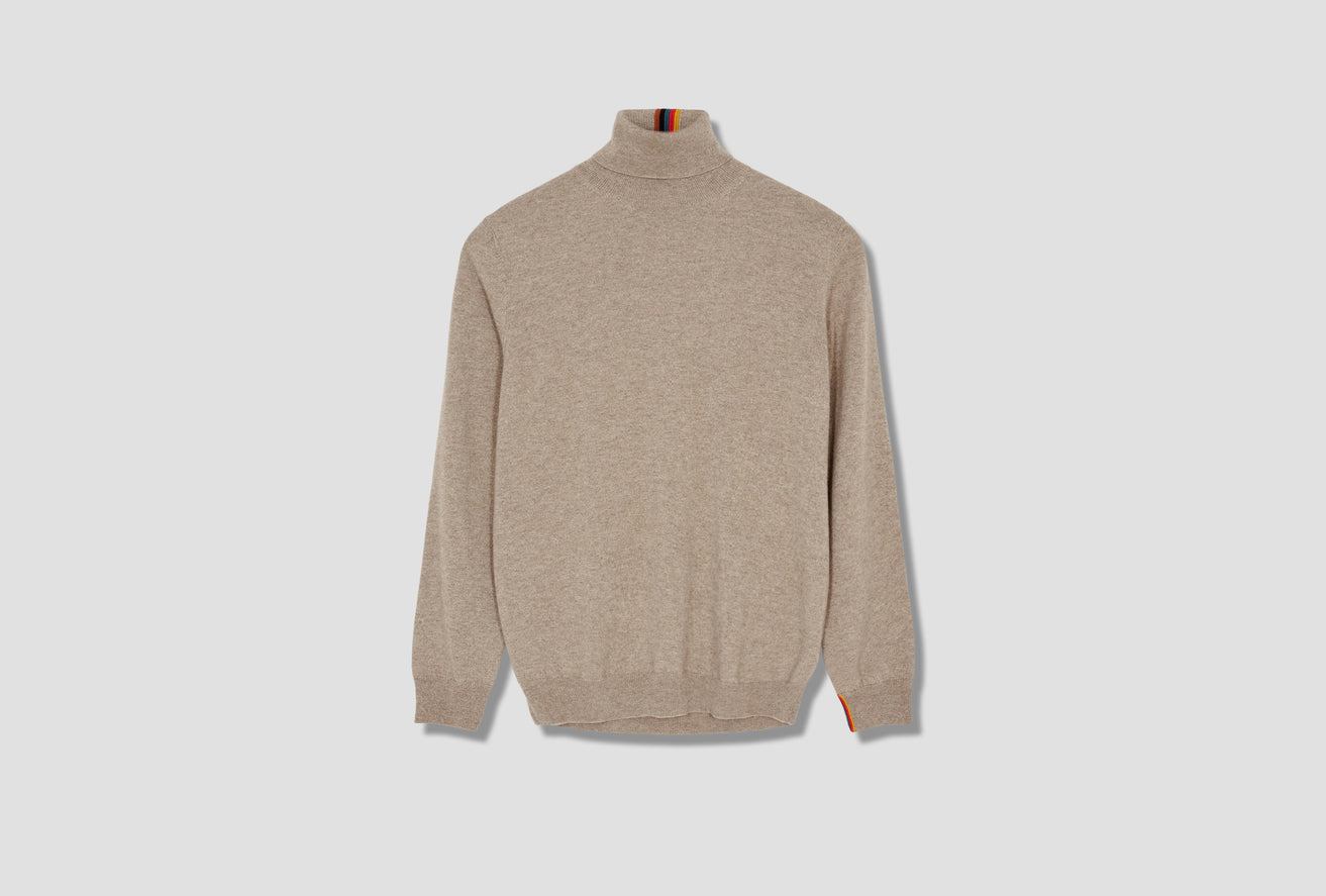 MEN'S CASHMERE ROLL NECK SWEATER M1R-079U-G01555 Beige