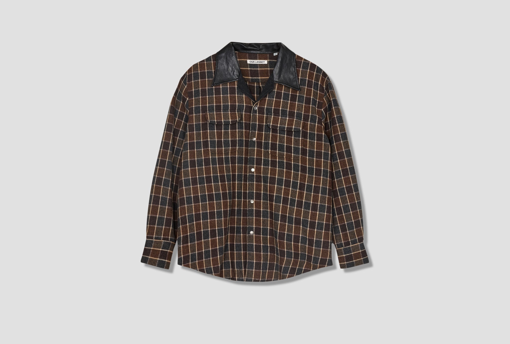POCO SHIRT - BROWN MELANGE CHECK M4212PBG Brown