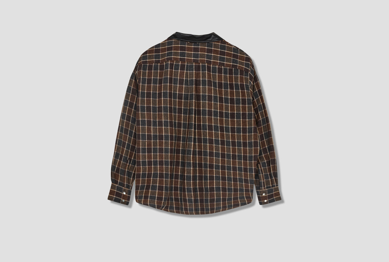 POCO SHIRT - BROWN MELANGE CHECK M4212PBG Brown
