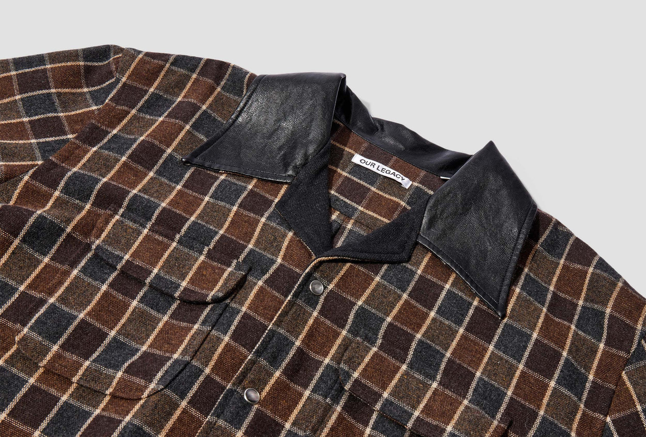 POCO SHIRT - BROWN MELANGE CHECK M4212PBG Brown