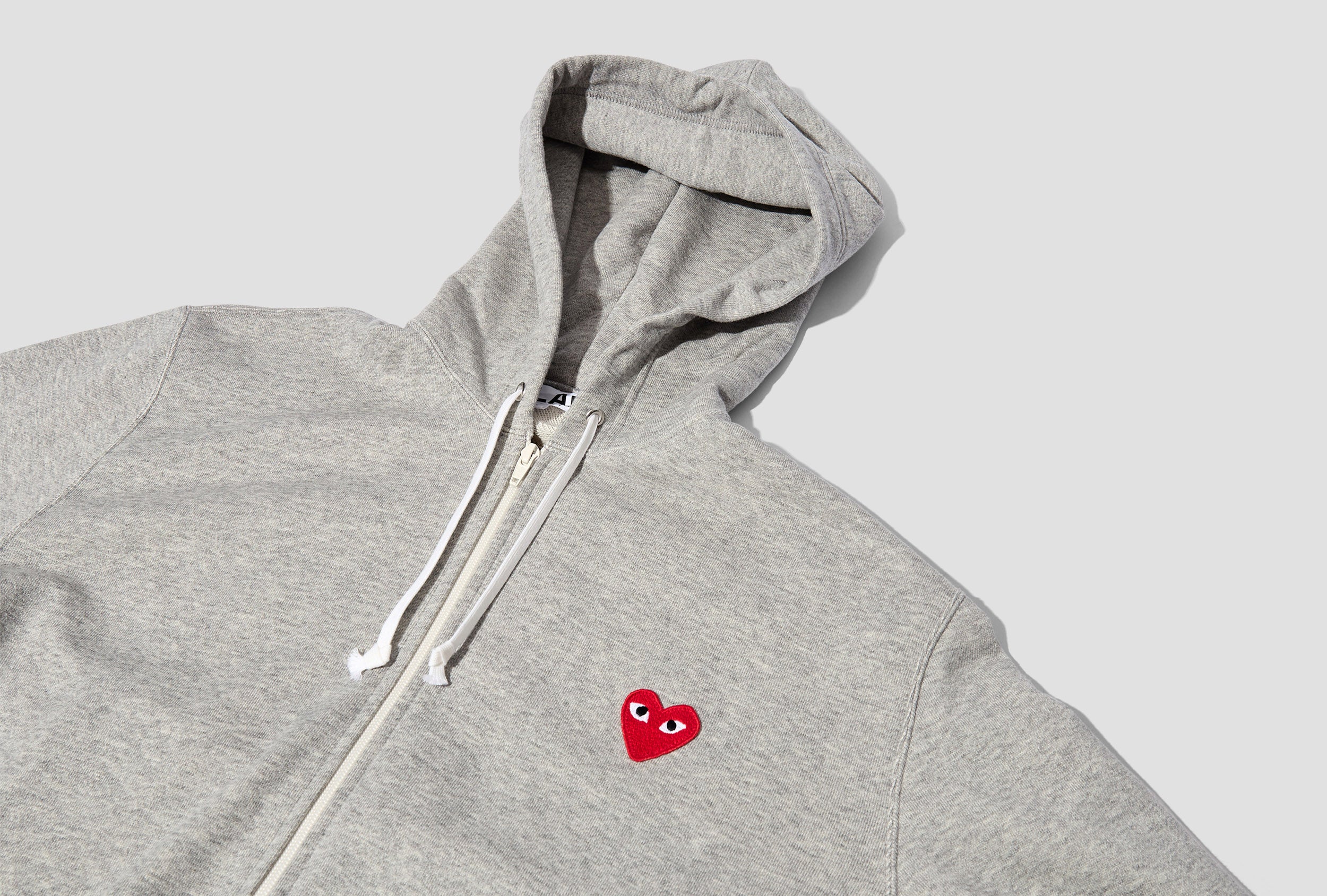 COMME DES GARÇONS PLAY MENS ZIP HOODED SWEATSHIRT RED HEART P1T168 ...