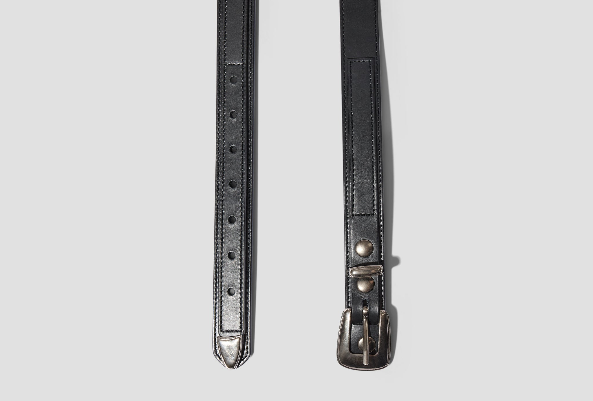 MINIMAL WESTERN BELT - COW LEATHER BT111 LL145 Black
