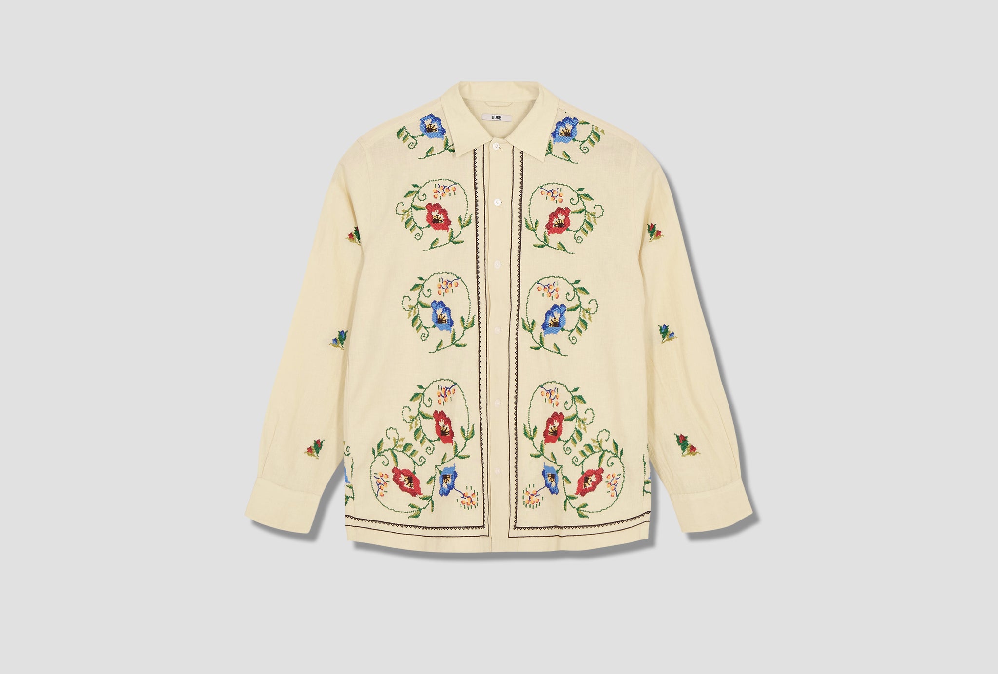 MORNING GLORY EMBROIDERED LONG SLEEVE SHIRT MR24SH07.C016 Beige