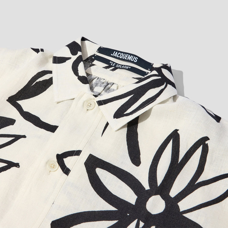 LA CHEMISE MOISSON - PRINT BLACK/WHITE FLOWERS 215SH009-1050 Off white