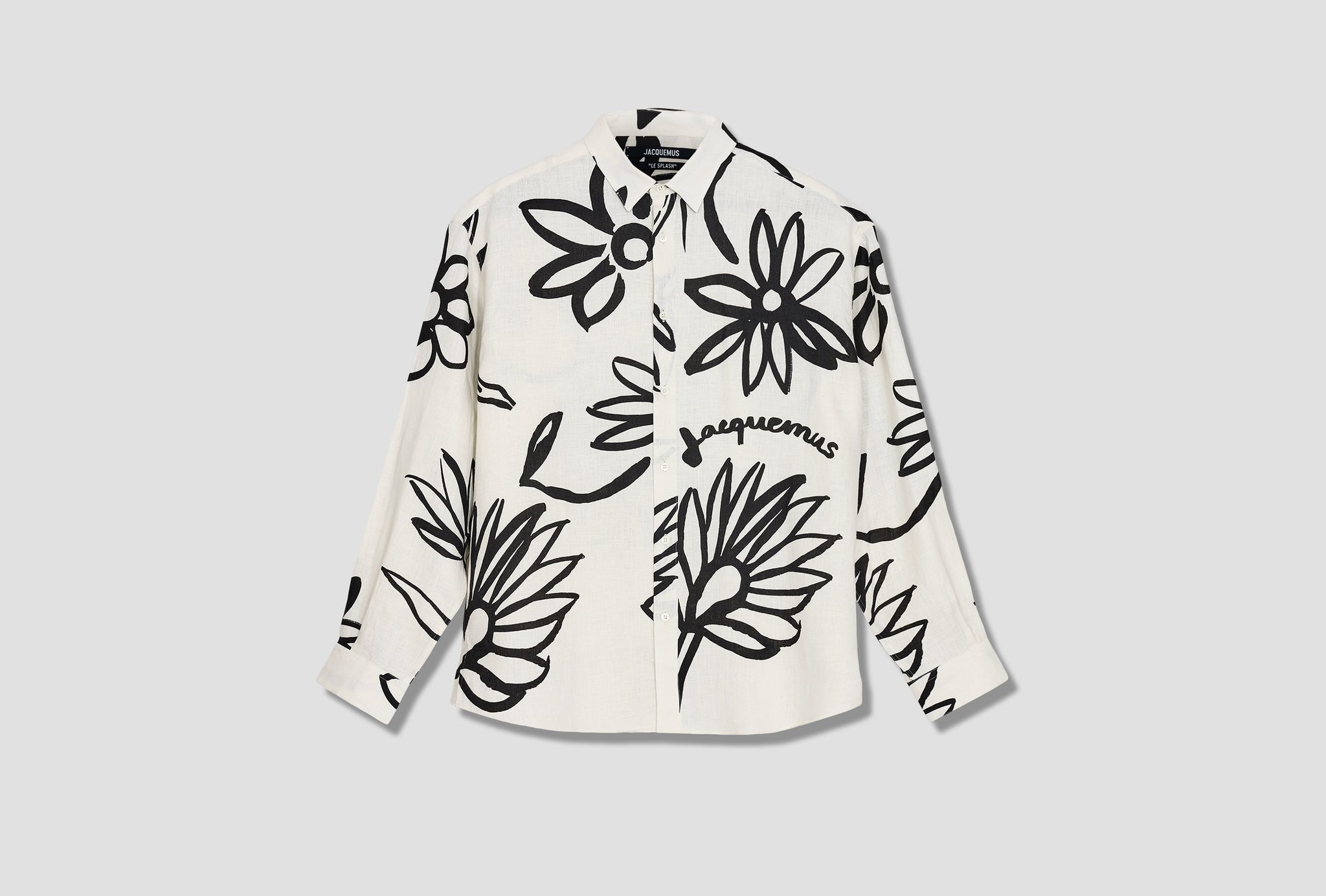 LA CHEMISE SIMON - PRINT BLACK/WHITE FLOWERS 216SH001-1050 Off white