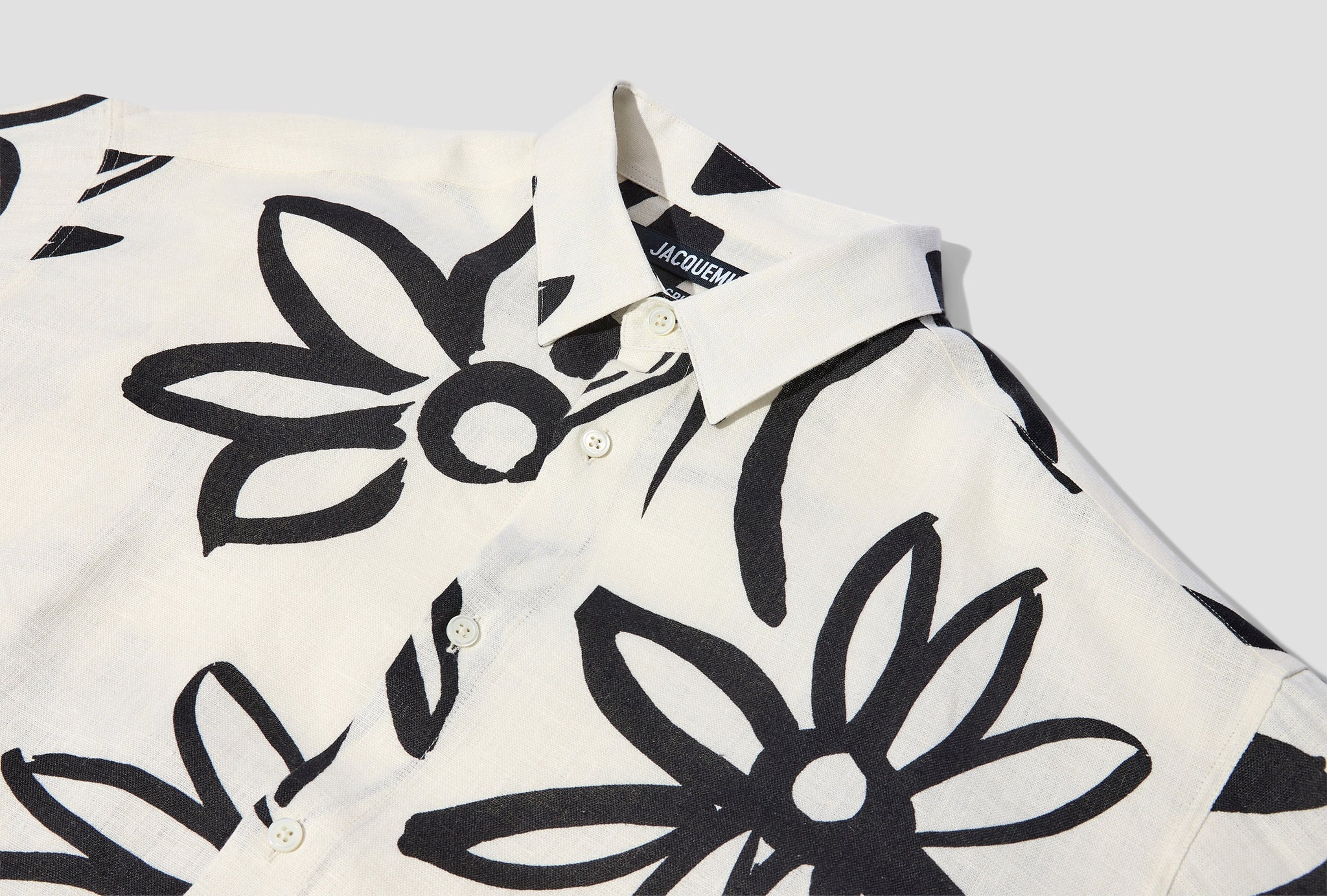 LA CHEMISE SIMON - PRINT BLACK/WHITE FLOWERS 216SH001-1050 Off white