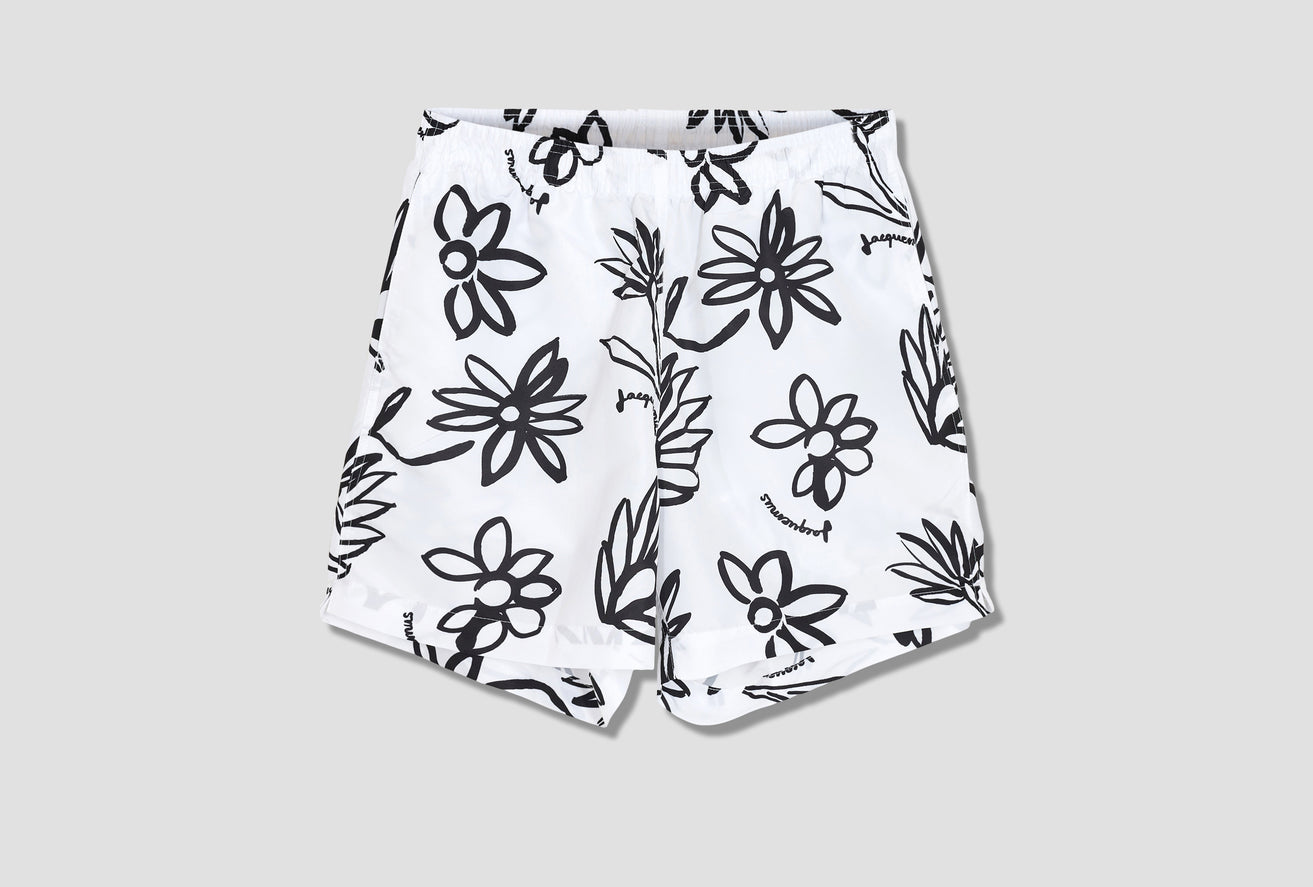 LE MAILLOT PEINTURE - PRINT BLACK/WHITE FLOWERS 225PA107-1044 White
