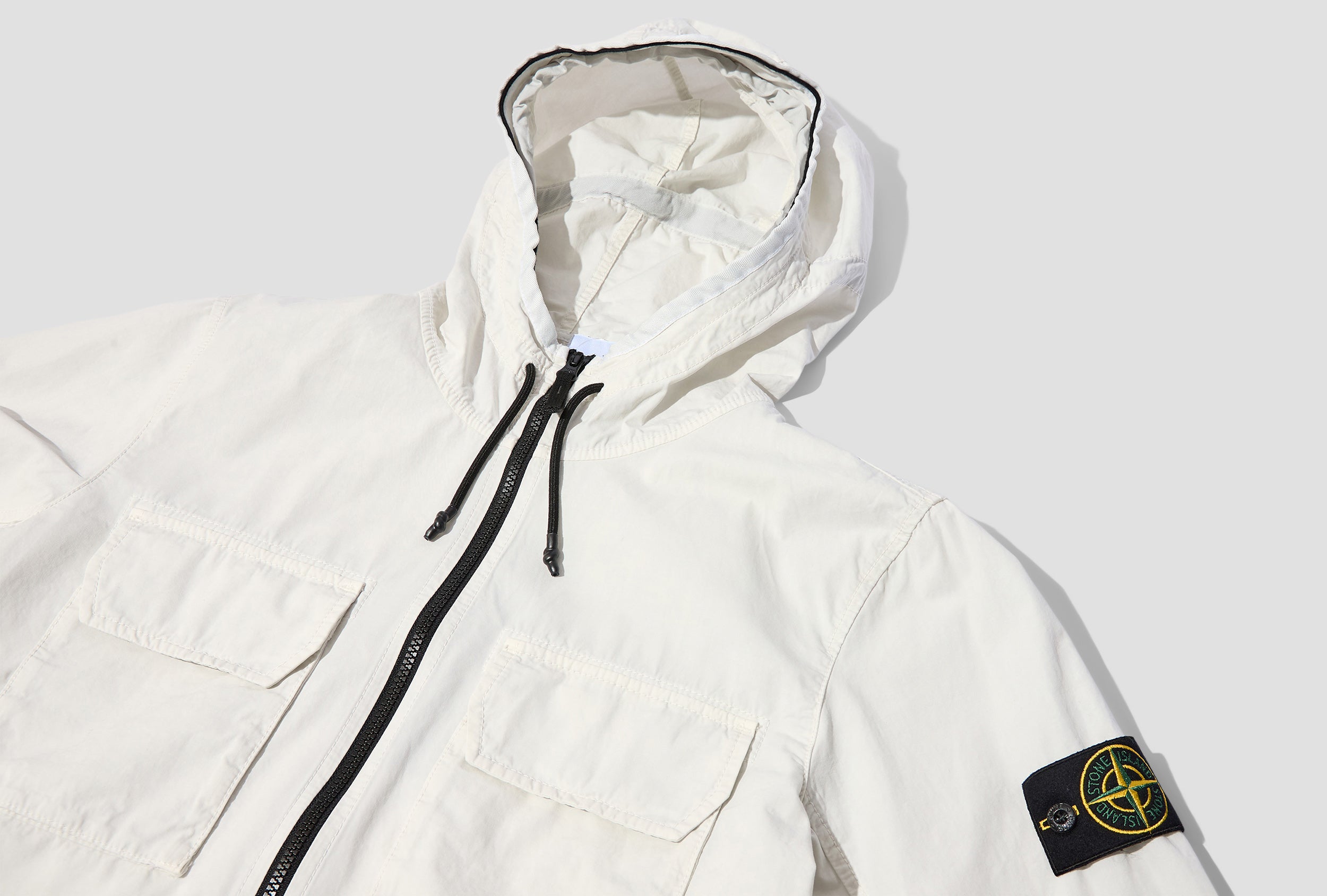 Stone island brush 2024 canvas hooded jacket