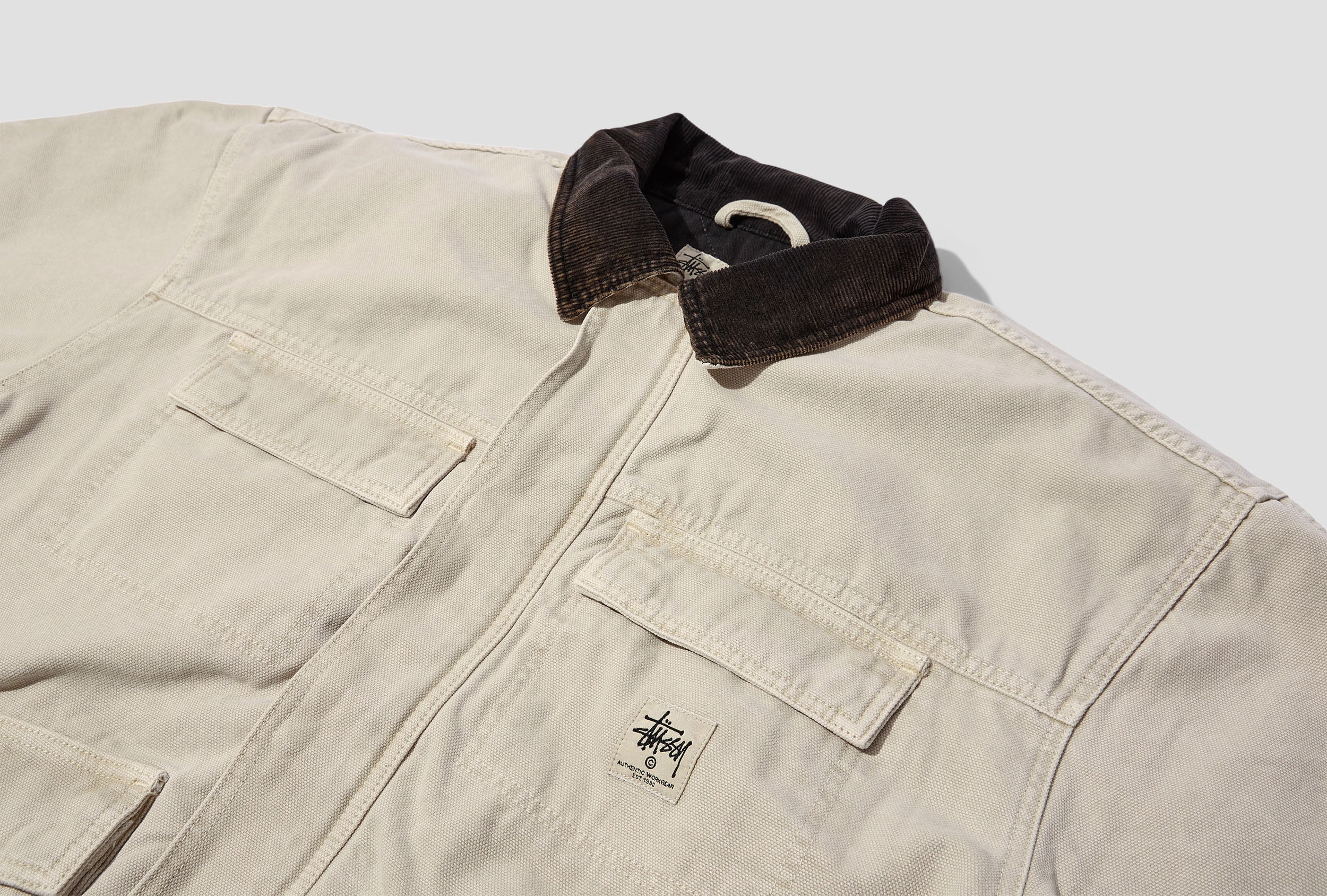 STÜSSY WASHED CANVAS SHOP JACKET 115589 Beige – HARRESØ