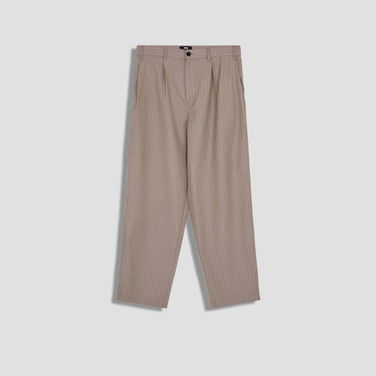 STRIPED VOLUME PLEATED TROUSER 116538 Light brown