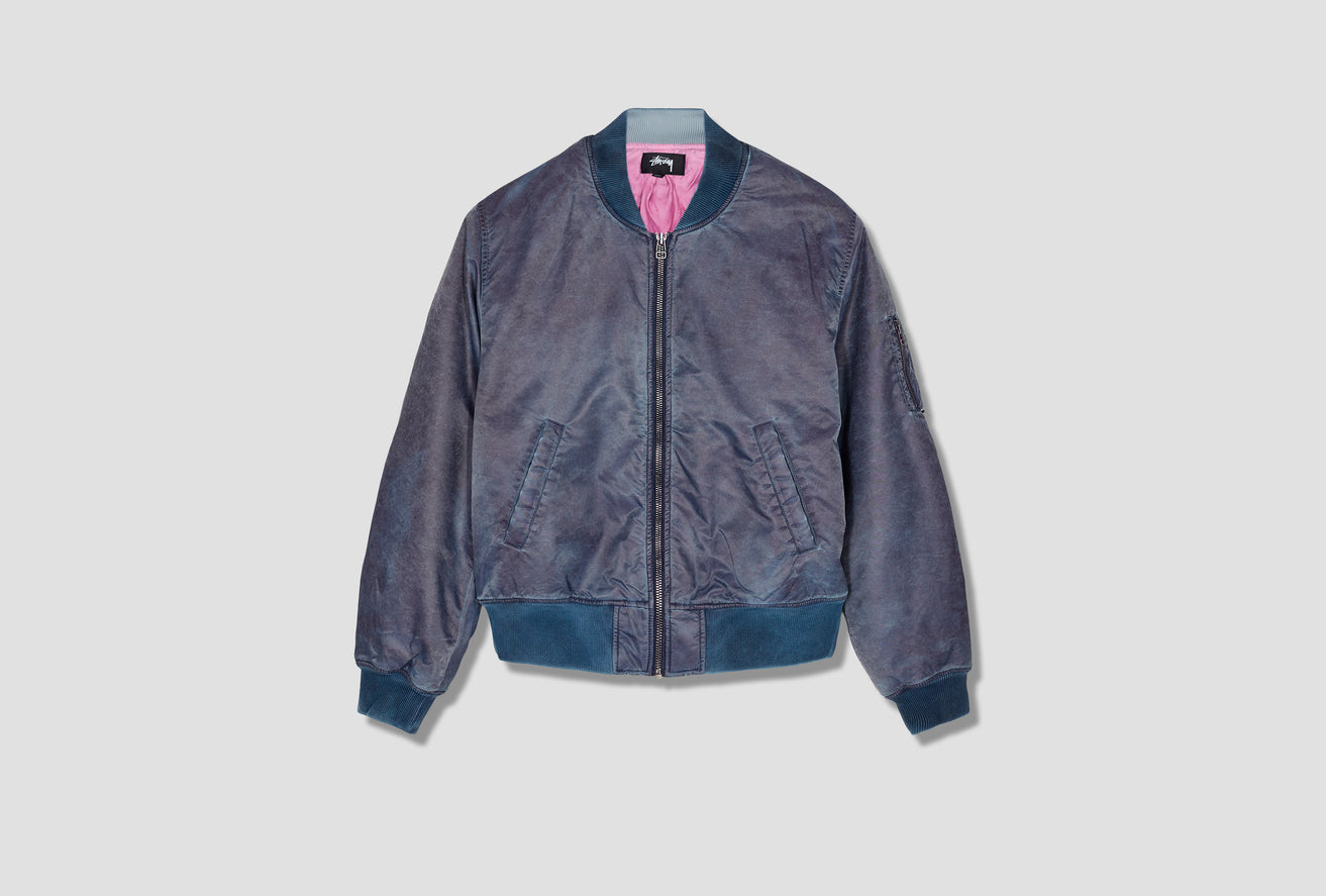 DYED NYLON BOMBER 115618 Navy