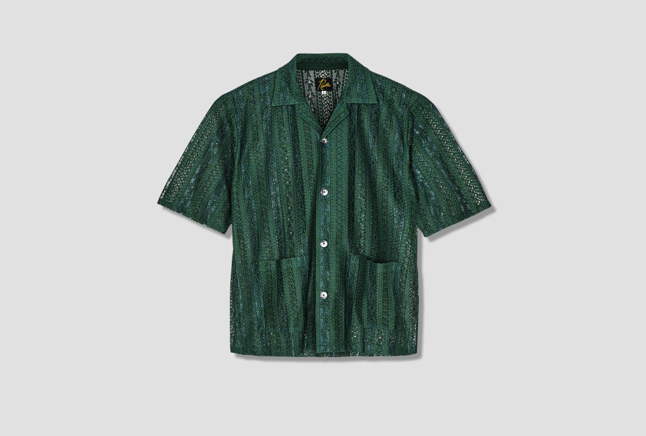 CABANA SHIRT - C/PE/R LACE CLOTH / STRIPE KP184 Green