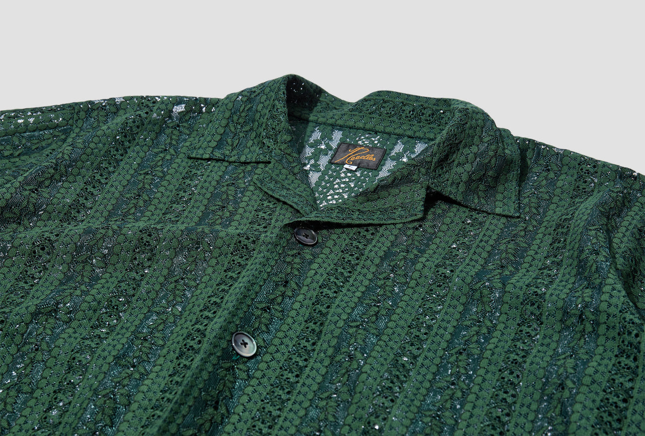 CABANA SHIRT - C/PE/R LACE CLOTH / STRIPE KP184 Green