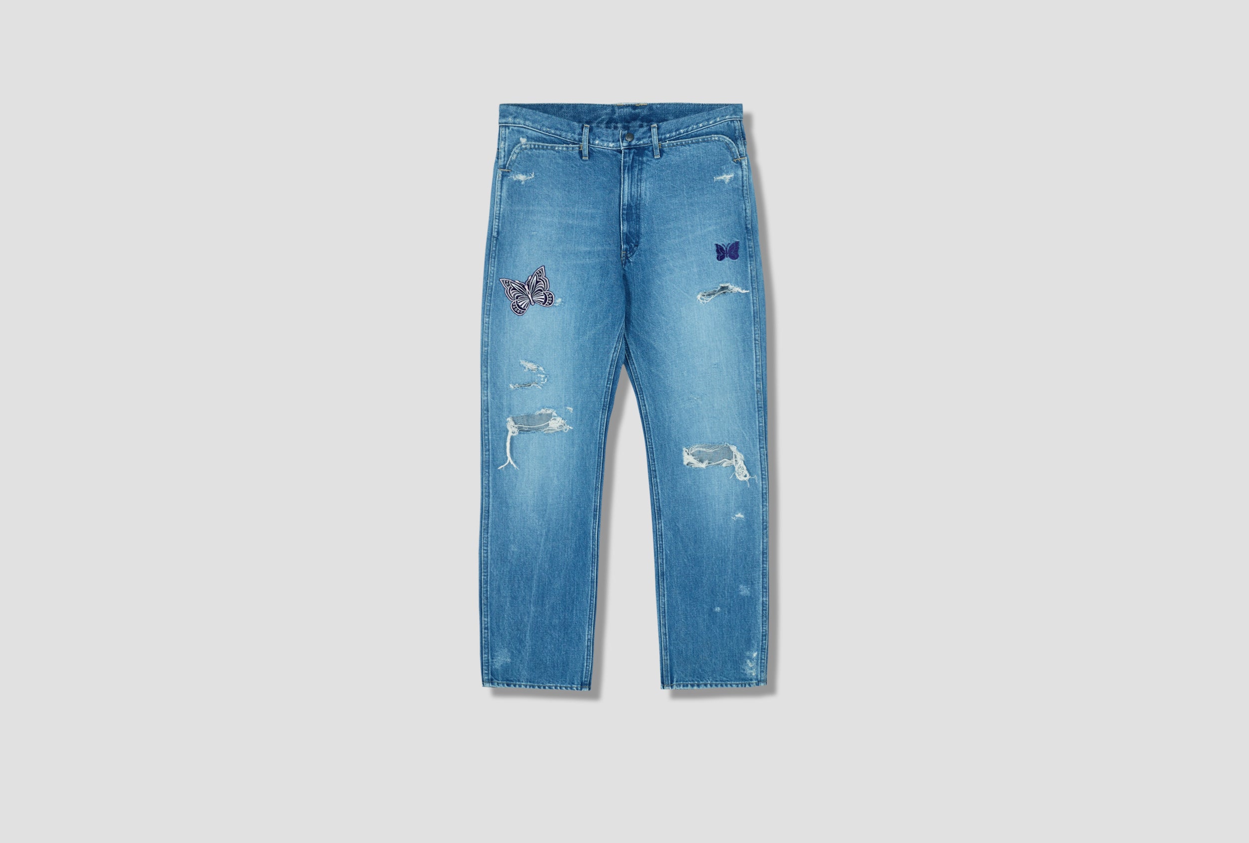 NEEDLES PAPILLON PATCHES STRAIGHT JEAN - 13OZ C/L DENIM ...
