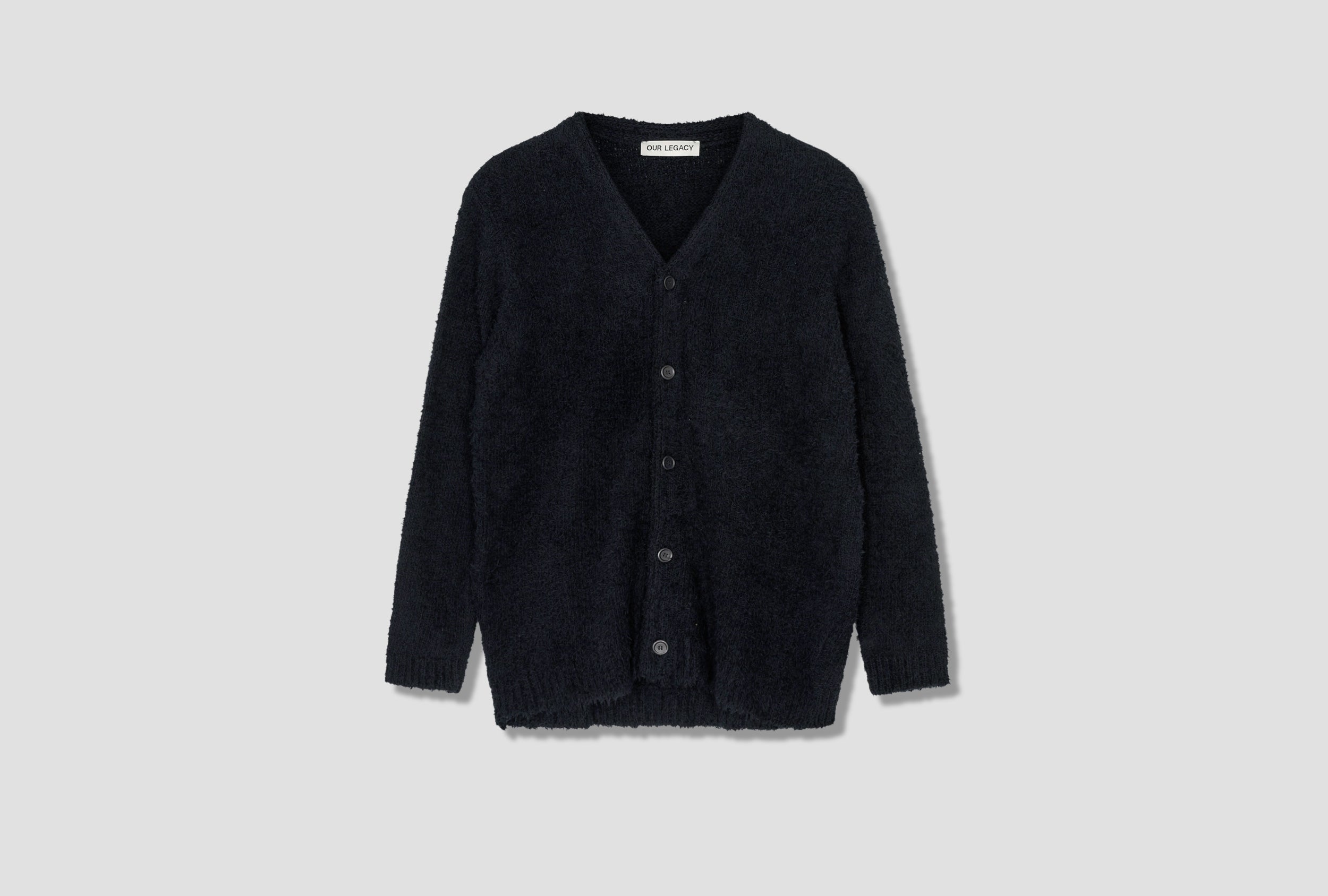 OUR LEGACY KNITTED CARDIGAN - BLACK CLOUDY COTTON M2223BBC Black