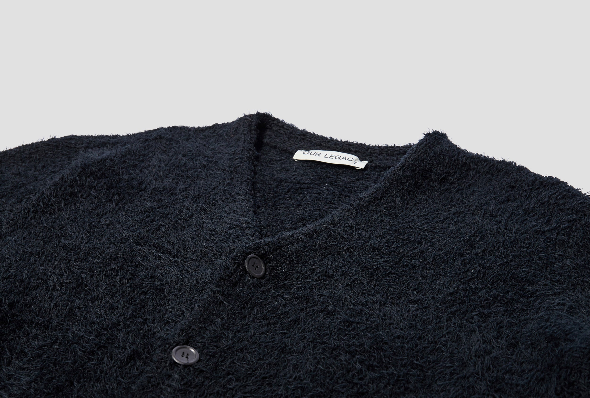 OUR LEGACY KNITTED CARDIGAN - BLACK CLOUDY COTTON M2223BBC Black