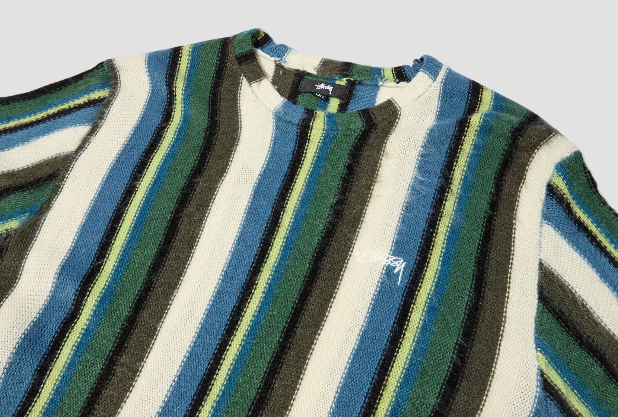 VERTICAL STRIPED KNIT CREW 117108 Green