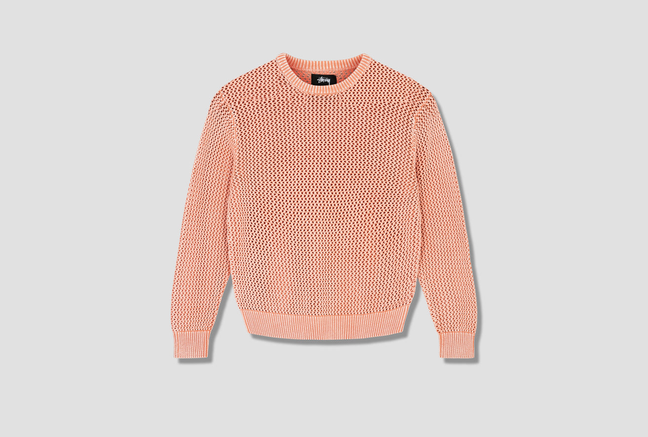 PIGMENT DYED LOOSE GAUGE SWEATER 117115 Light pink