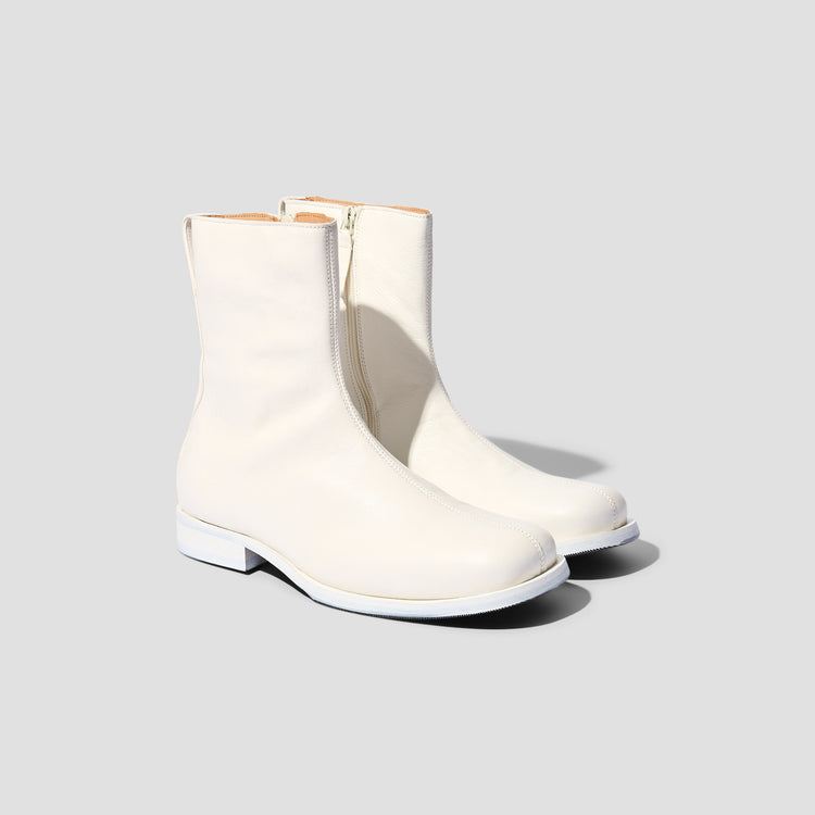 SLIM CAMION BOOT - WHITE COLLAPSE LEATHER A2227SC Off white