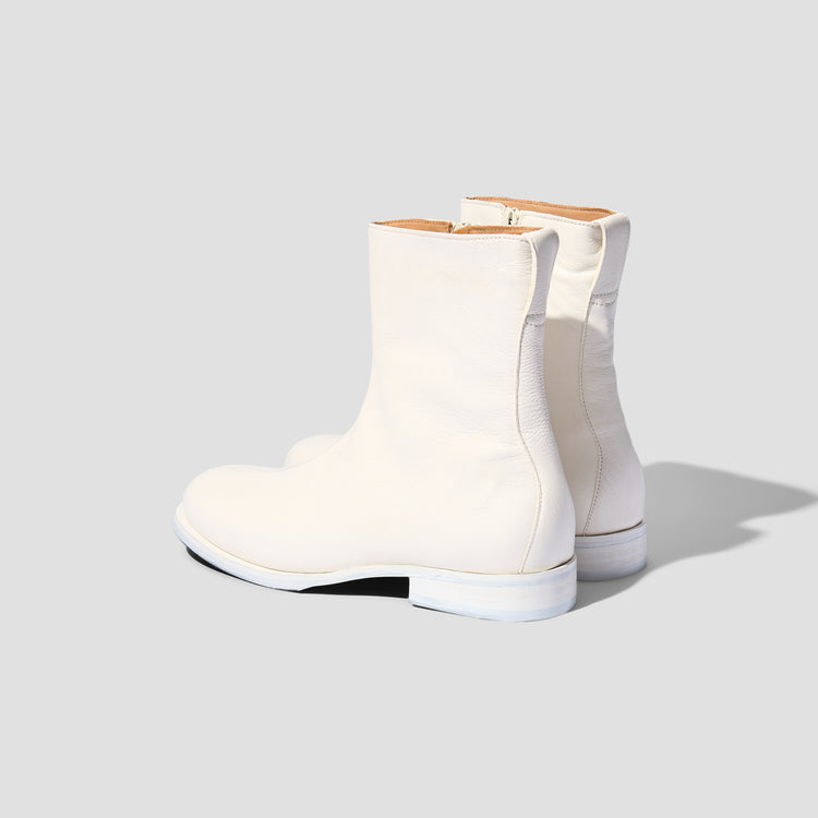 SLIM CAMION BOOT - WHITE COLLAPSE LEATHER A2227SC Off white