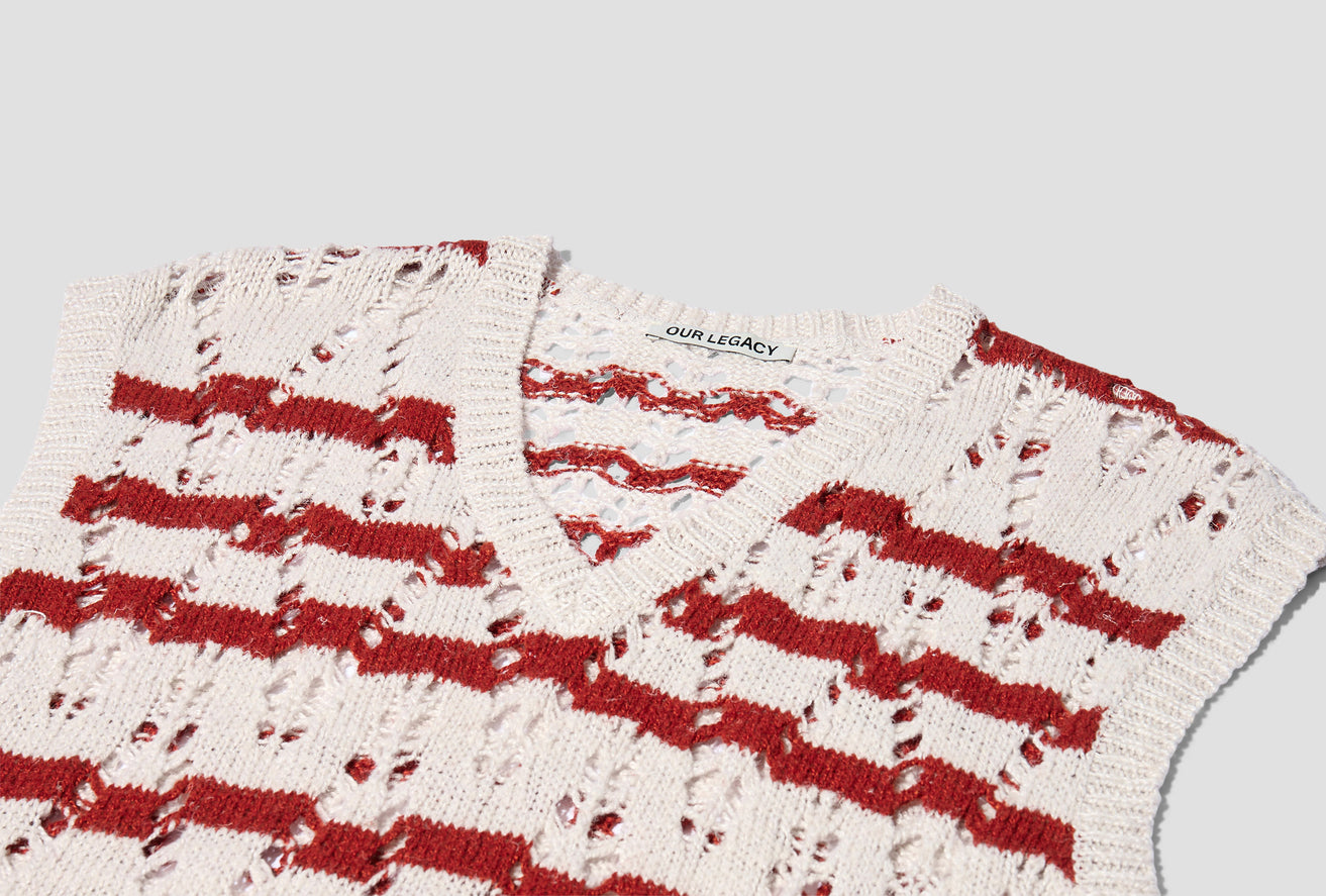 KNITTED VEST - ZIG ZAG STRIPE M2223KZ Beige