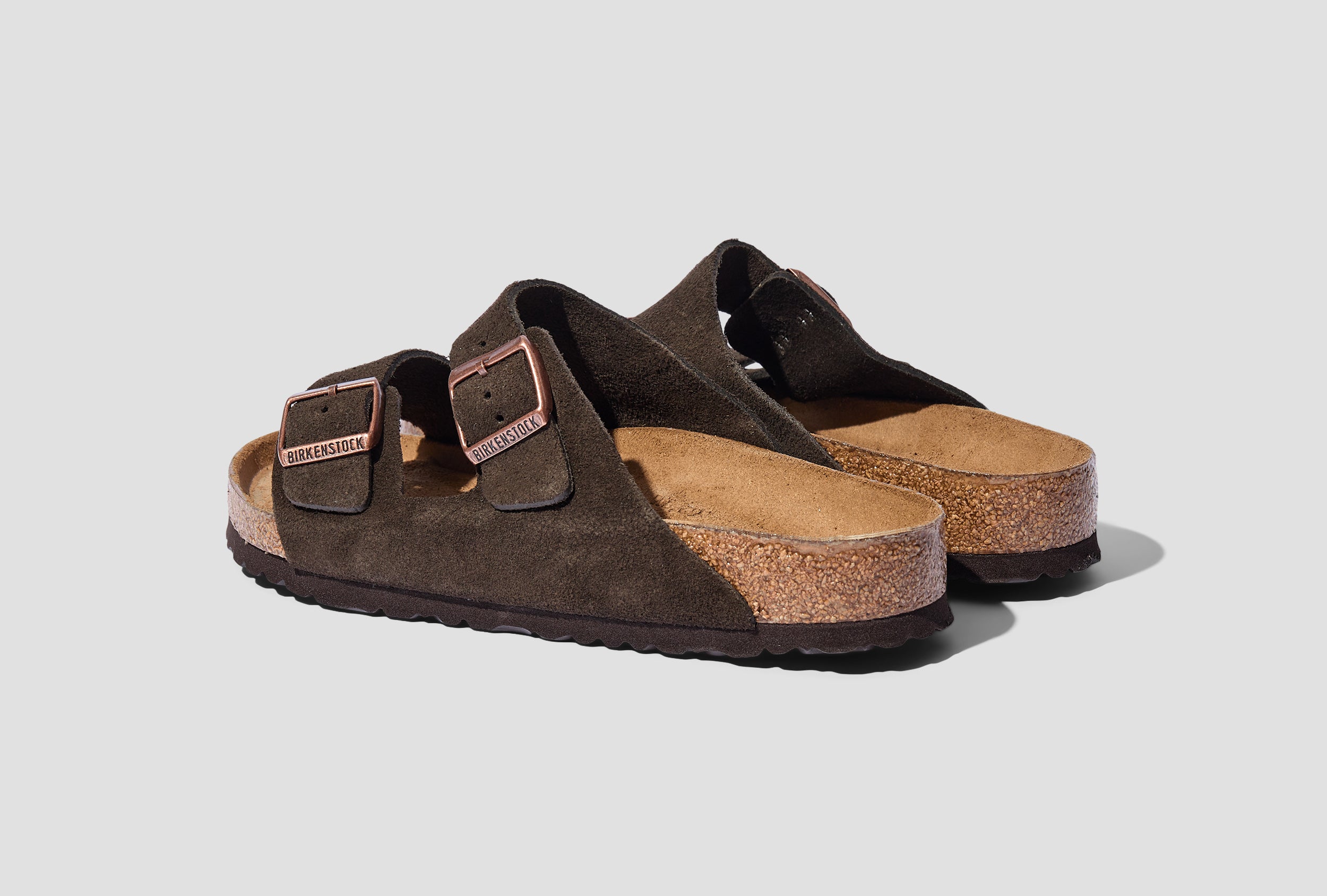 BIRKENSTOCK ARIZONA SOFT FOOTBED - SUEDE LEATHER MOCHA SANDALS