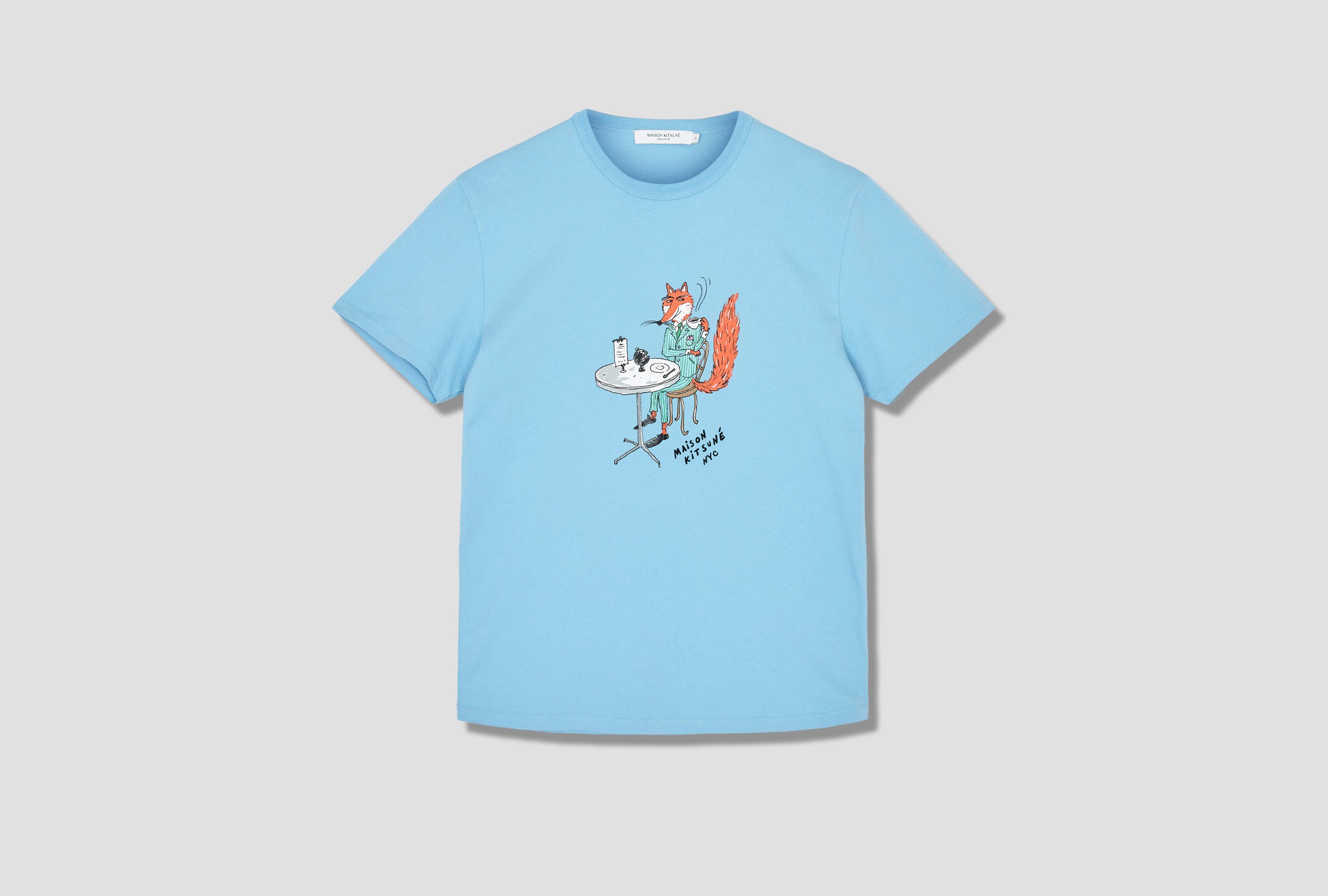 MAISON KITSUNÉ OLY COFFEE FOX CLASSIC TEE-SHIRT IM00104KJ0008 blue