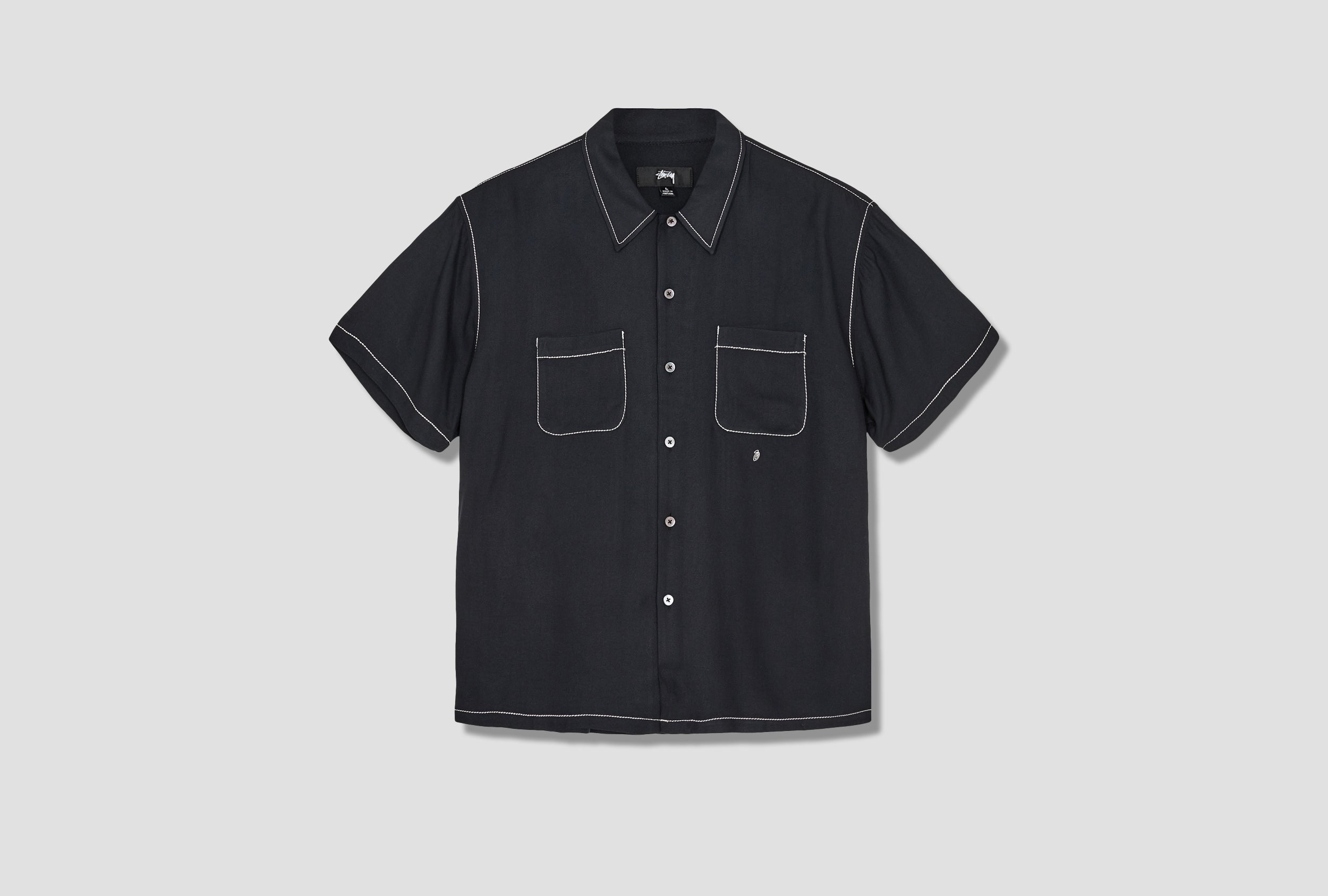 STÜSSY CONTRAST PICK STITCHED SHIRT 1110235 Black