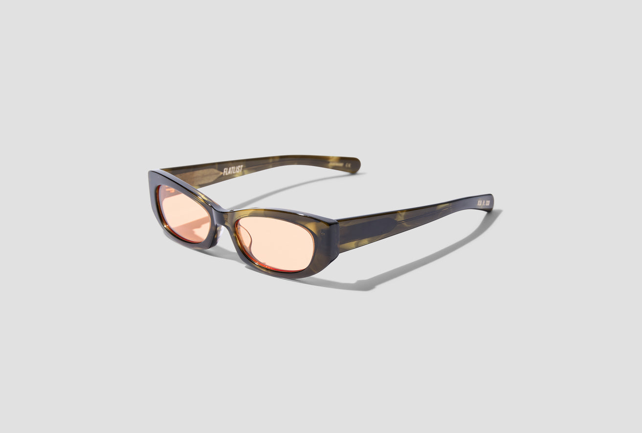 GEMMA - OLIVE HORN / SOLID ORANGE LENS 018 2C8 Olive