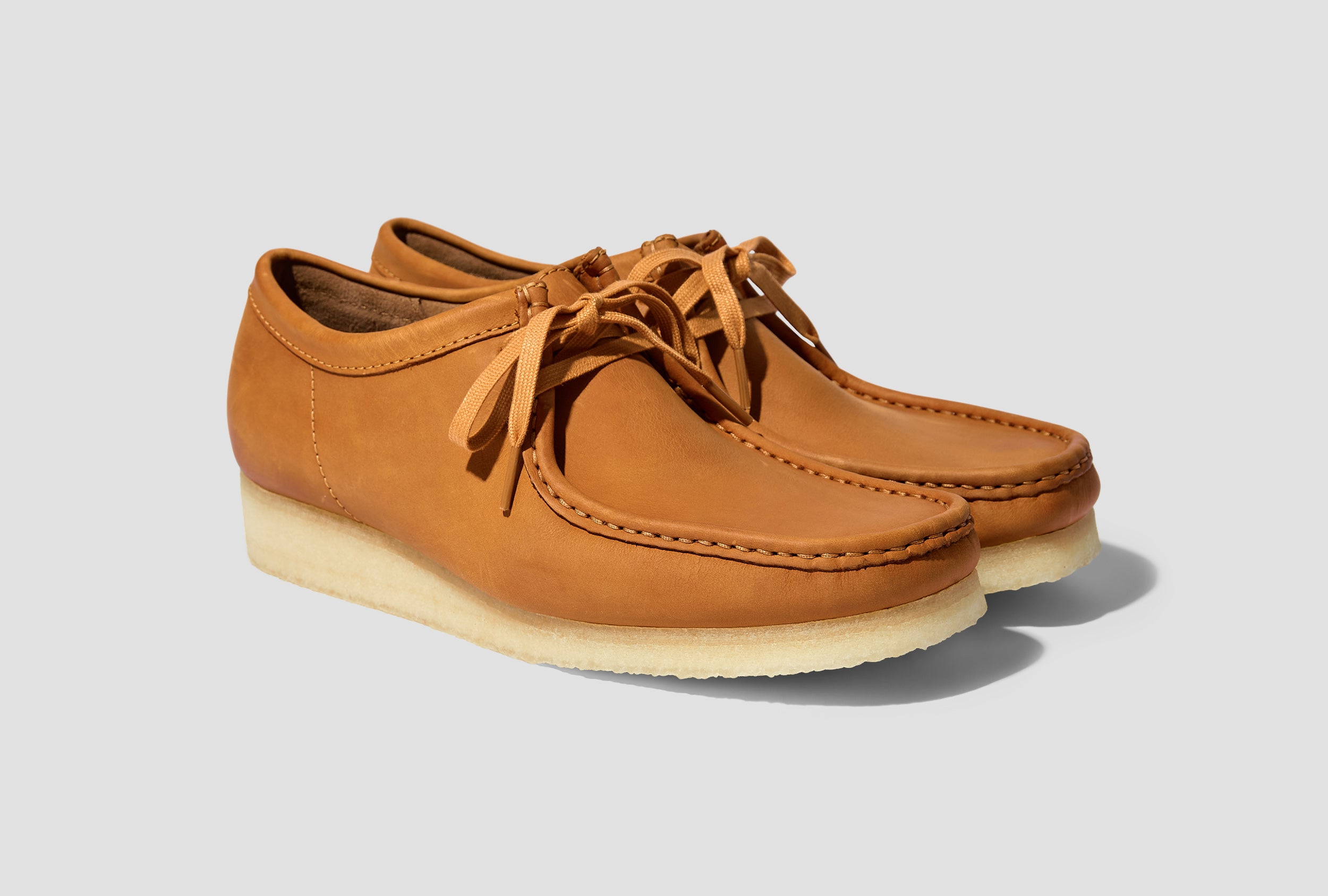 Clarks wallabees brown top leather