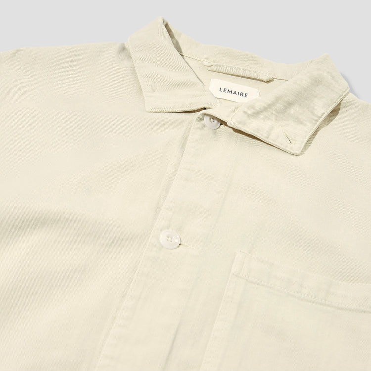 LEMAIRE STAND COLLAR OVERSHIRT OW326 LD087 Off white – HARRESØ