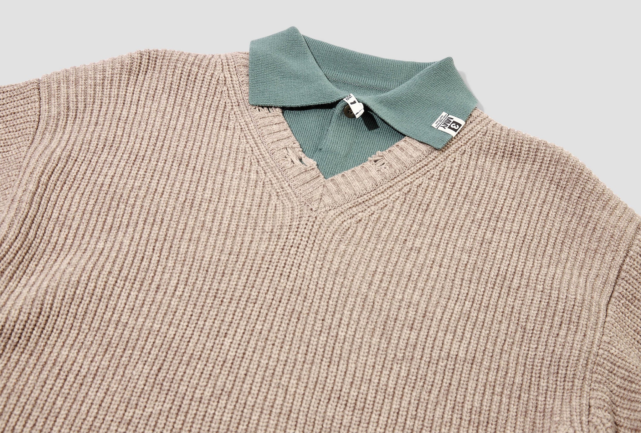 LAYERED KNIT PULLOVER J09SW511 Beige