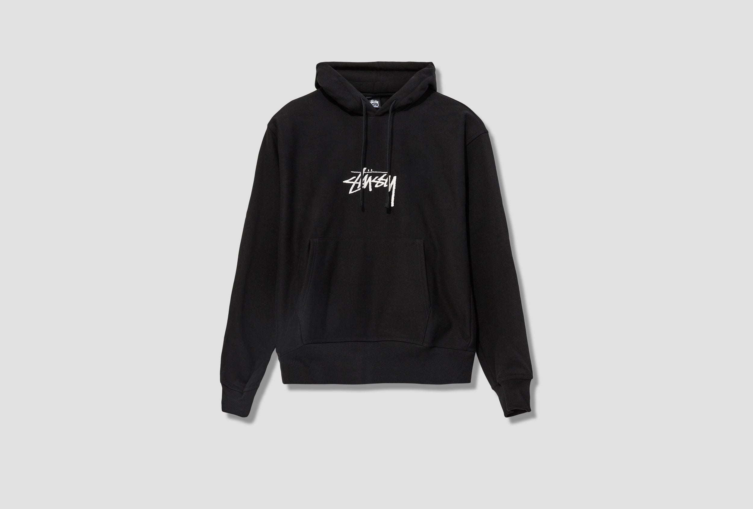 STÜSSY STOCK LOGO APPLIQUE HOOD SWEATSHIRT 118475 Black – HARRESØ