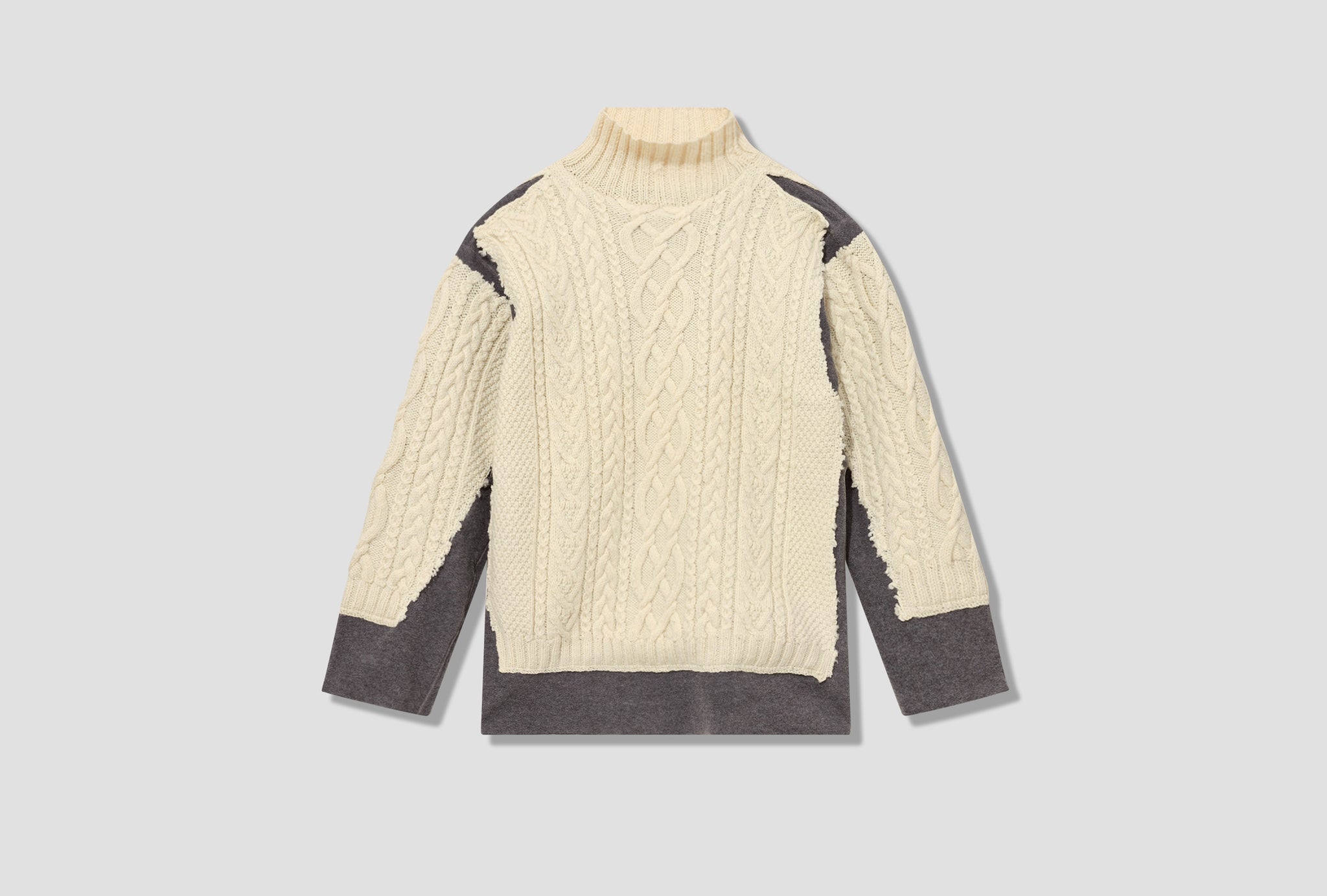 REBUILD BY NEEDLES - FISHERMAN SWEATER -> COVERED SWEATER LQ299 Grey