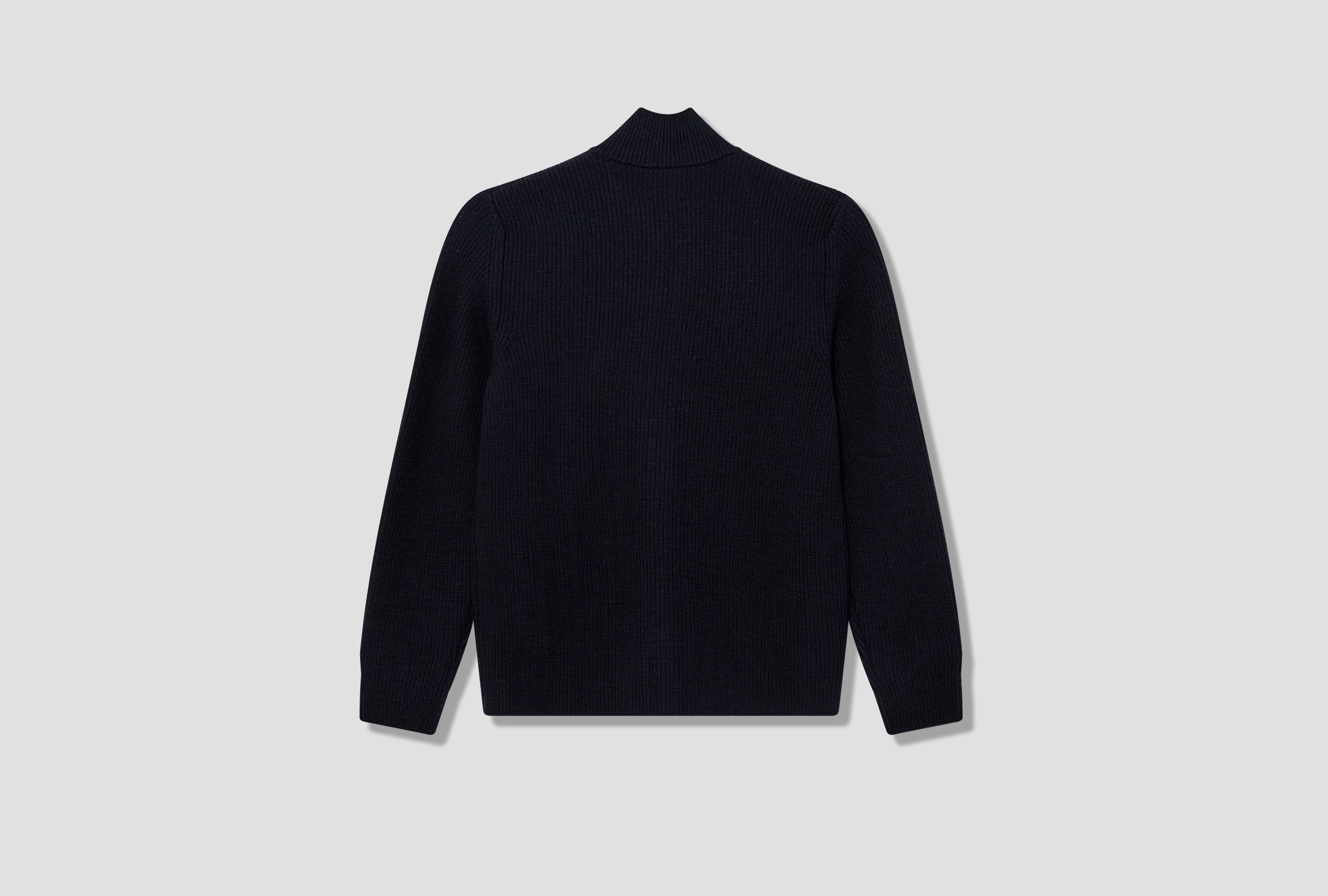 HAGEN WOOL COTTON RIB FULL ZIP JACKET N45-0550 Navy