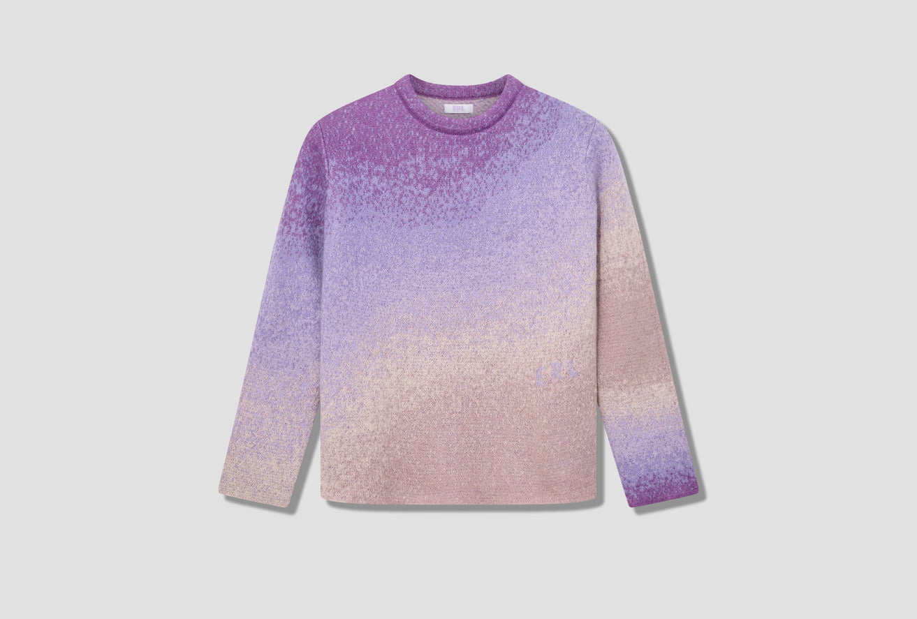 UNISEX GRADIENT CREW NECK SWEATER KNIT ERL05N005 Purple