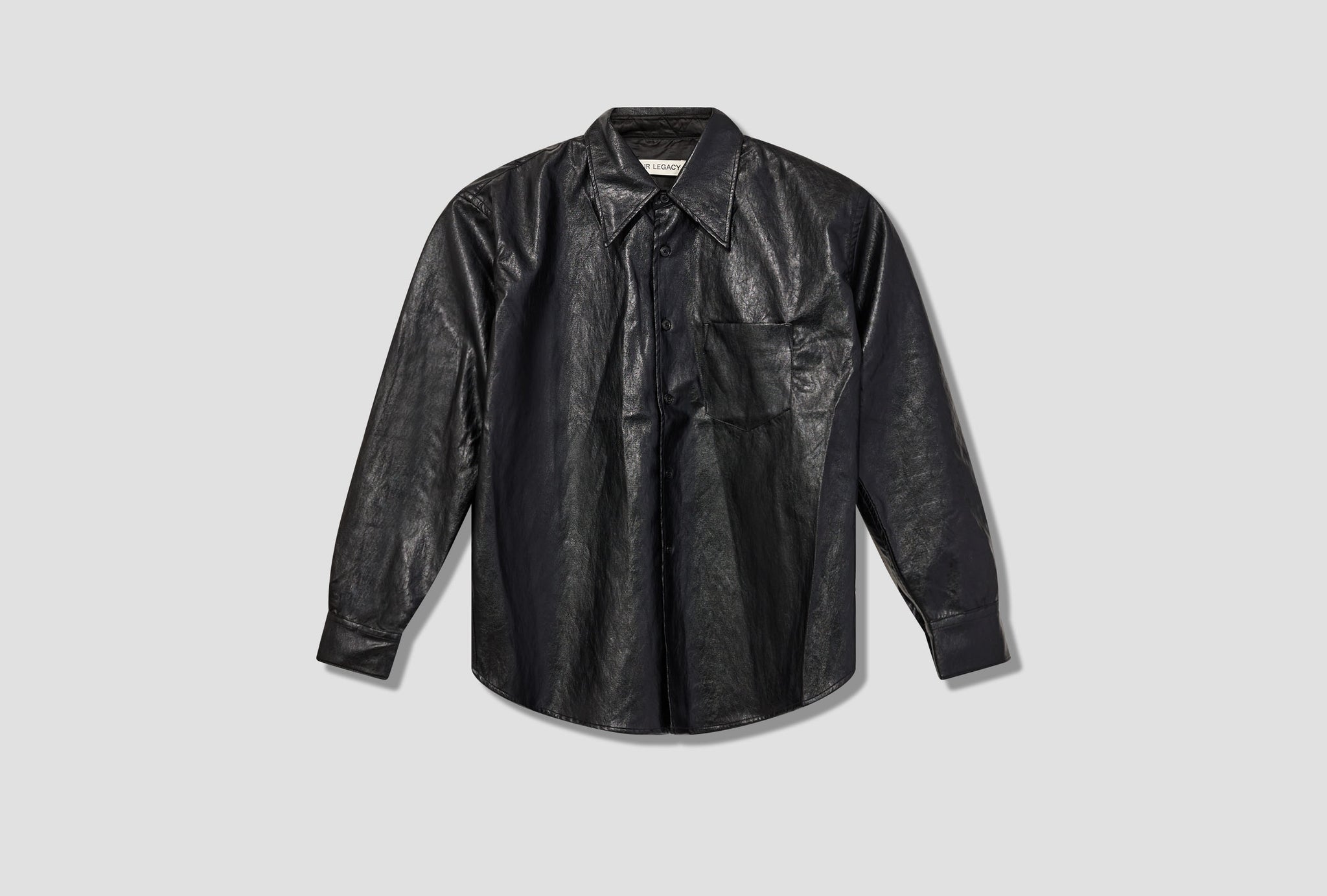 COCO 70S SHIRT - CAGEIAN BLACK FAKE LEATHER M4222CB Black