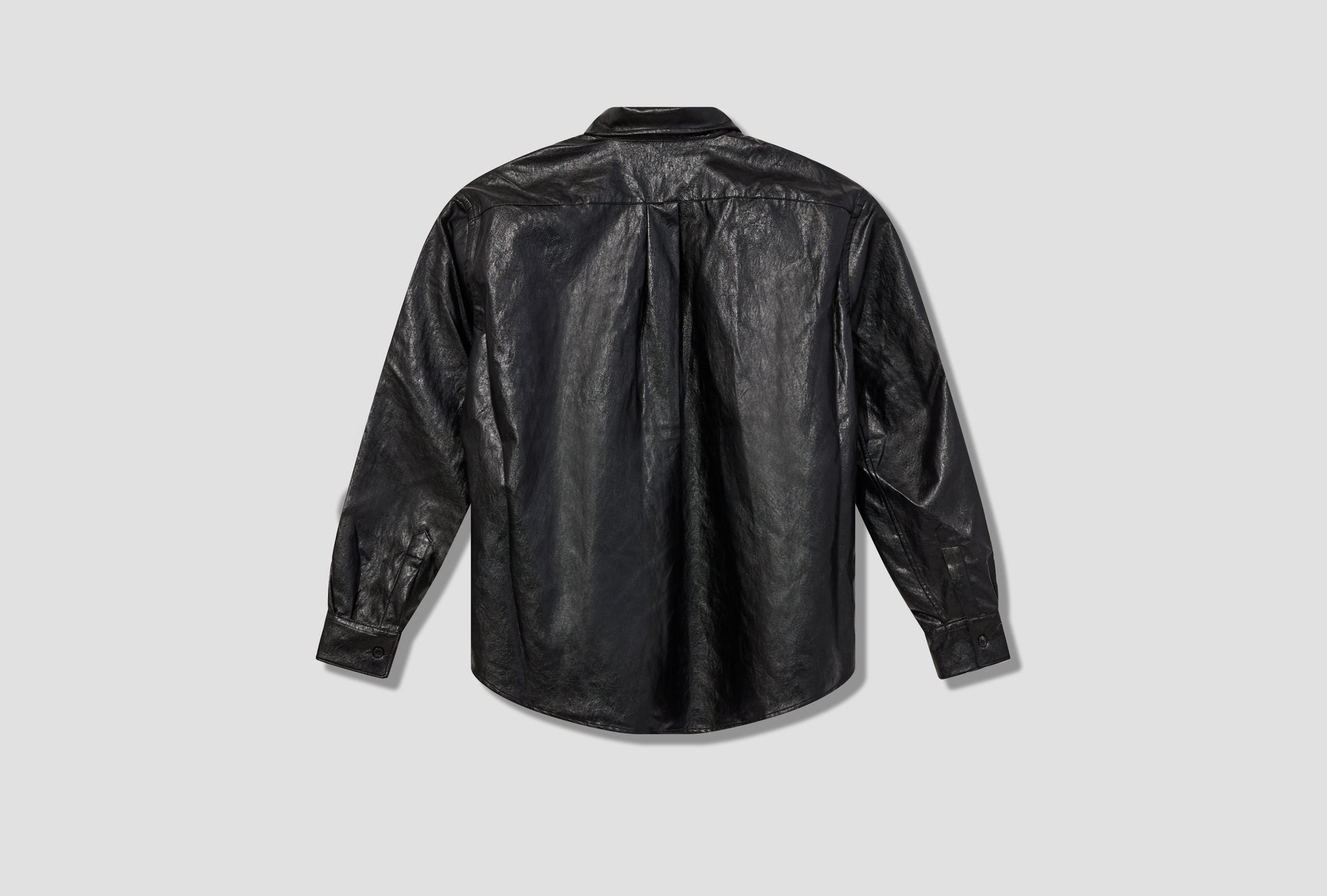 COCO 70S SHIRT - CAGEIAN BLACK FAKE LEATHER M4222CB Black