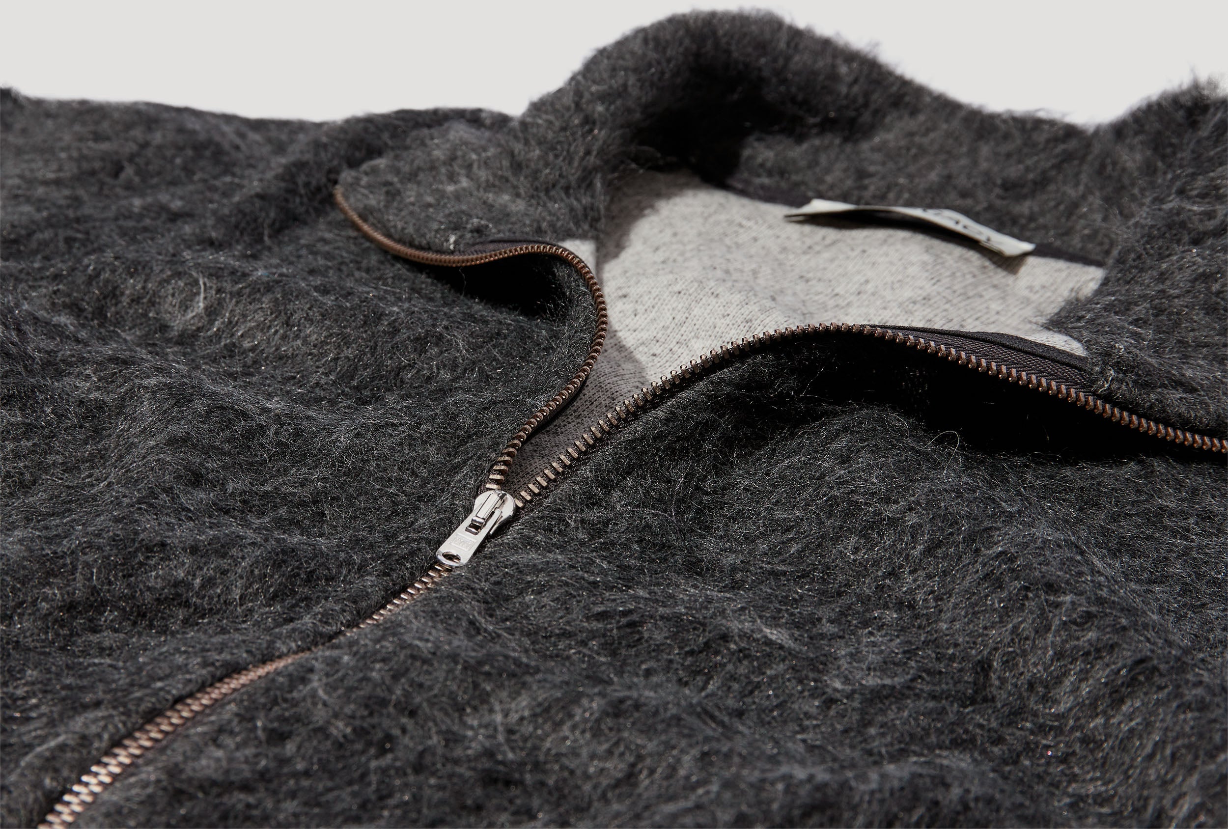 OUR LEGACY SHRUNKEN FULLZIP POLO - ASH GREY ALPACA M4226SD Dark