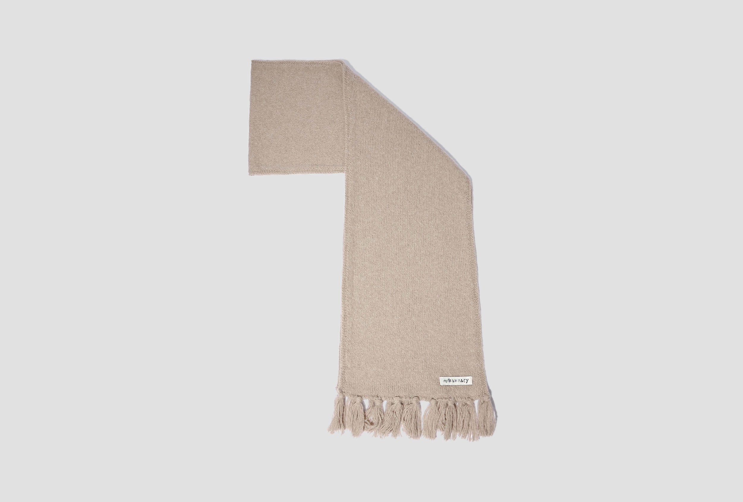 OUR LEGACY KNITTED SCARF - DESERT SNOW SILK WOOL A4228KL Beige 