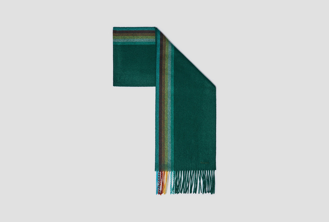 MEN SCARF BRIGHT STRIPE M1A-153G-HS09 Dark green