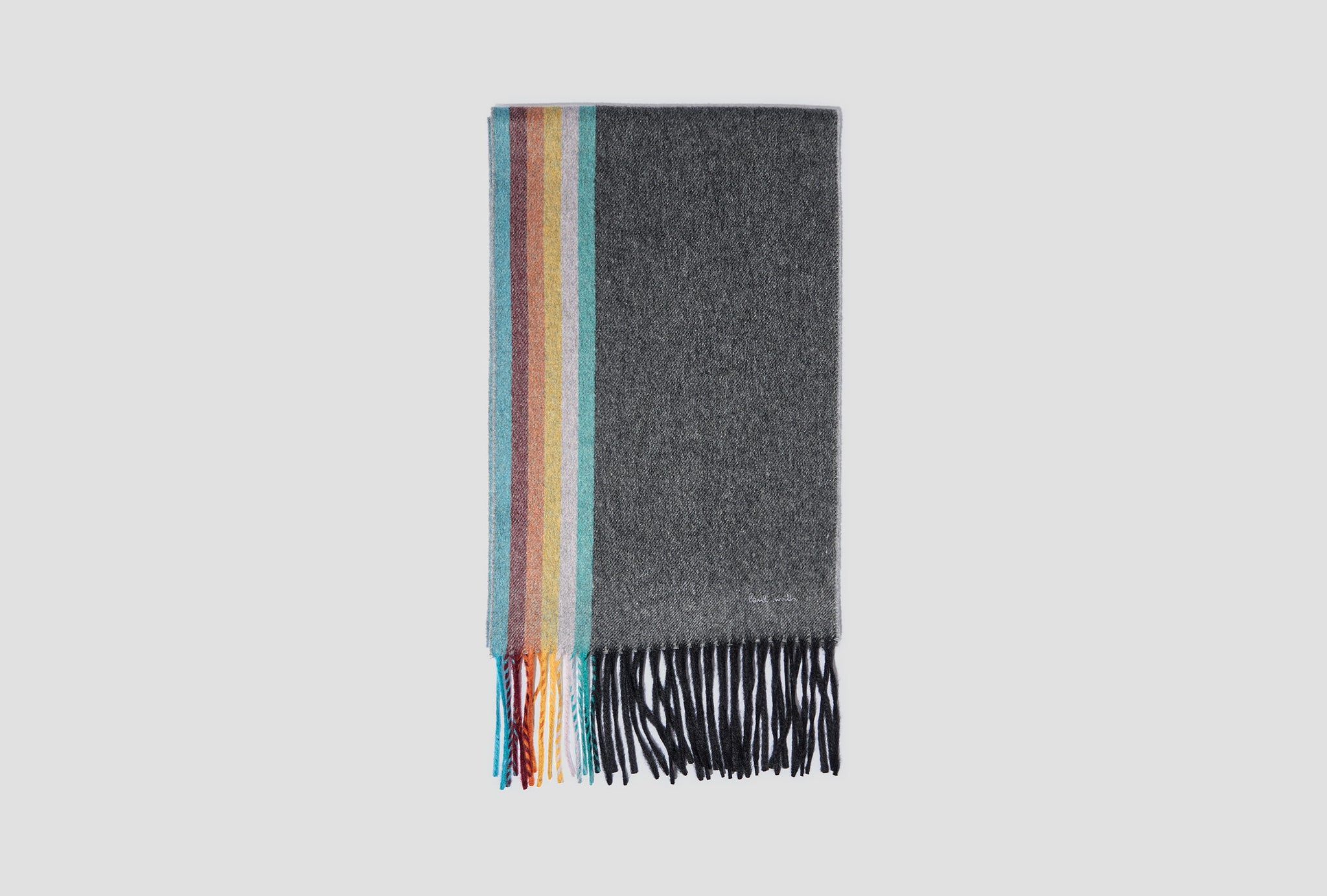 MEN SCARF BRIGHT STRIPE M1A-153G-HS09 Dark grey
