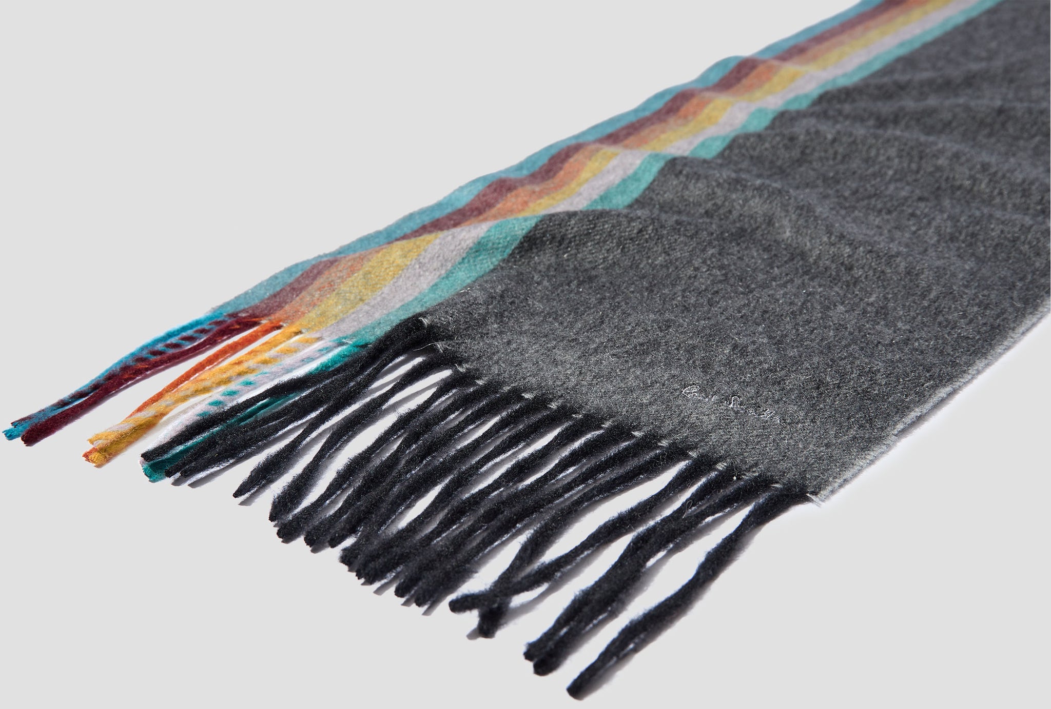 MEN SCARF BRIGHT STRIPE M1A-153G-HS09 Dark grey