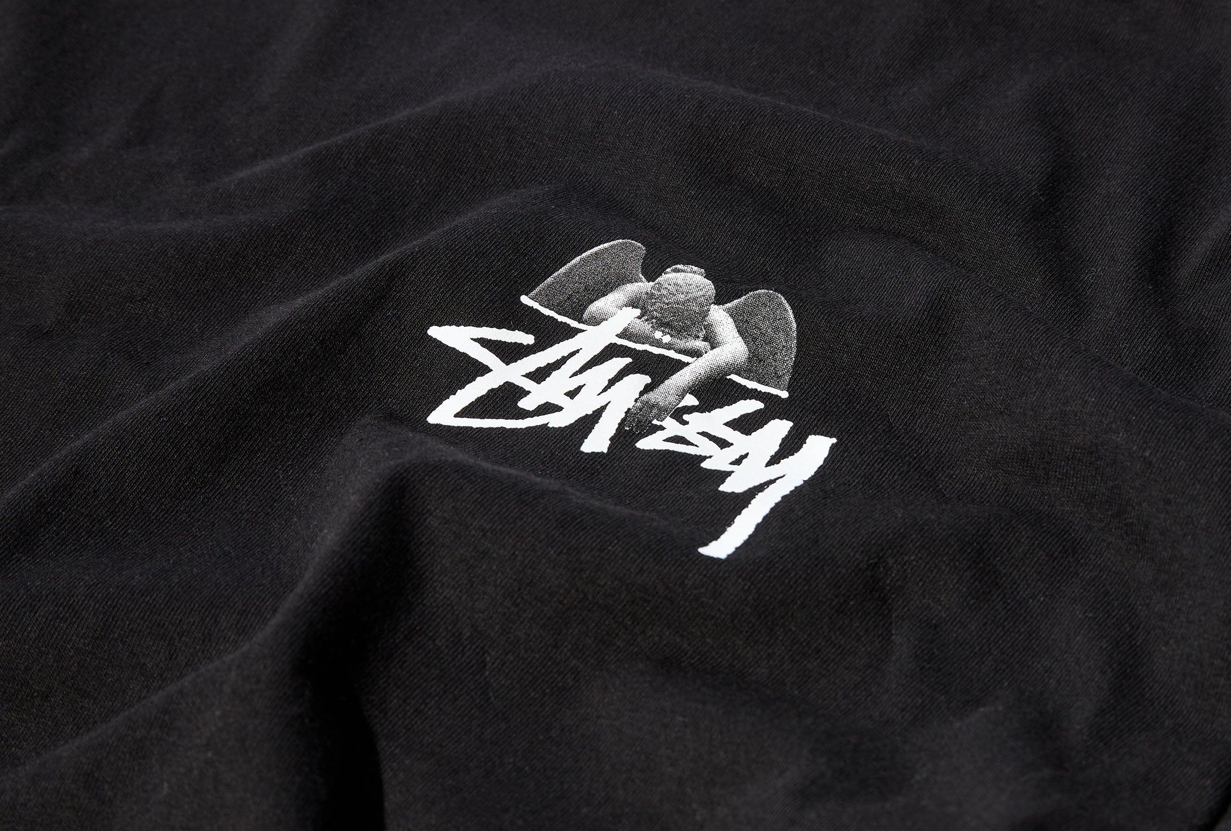 stussy angel tee black