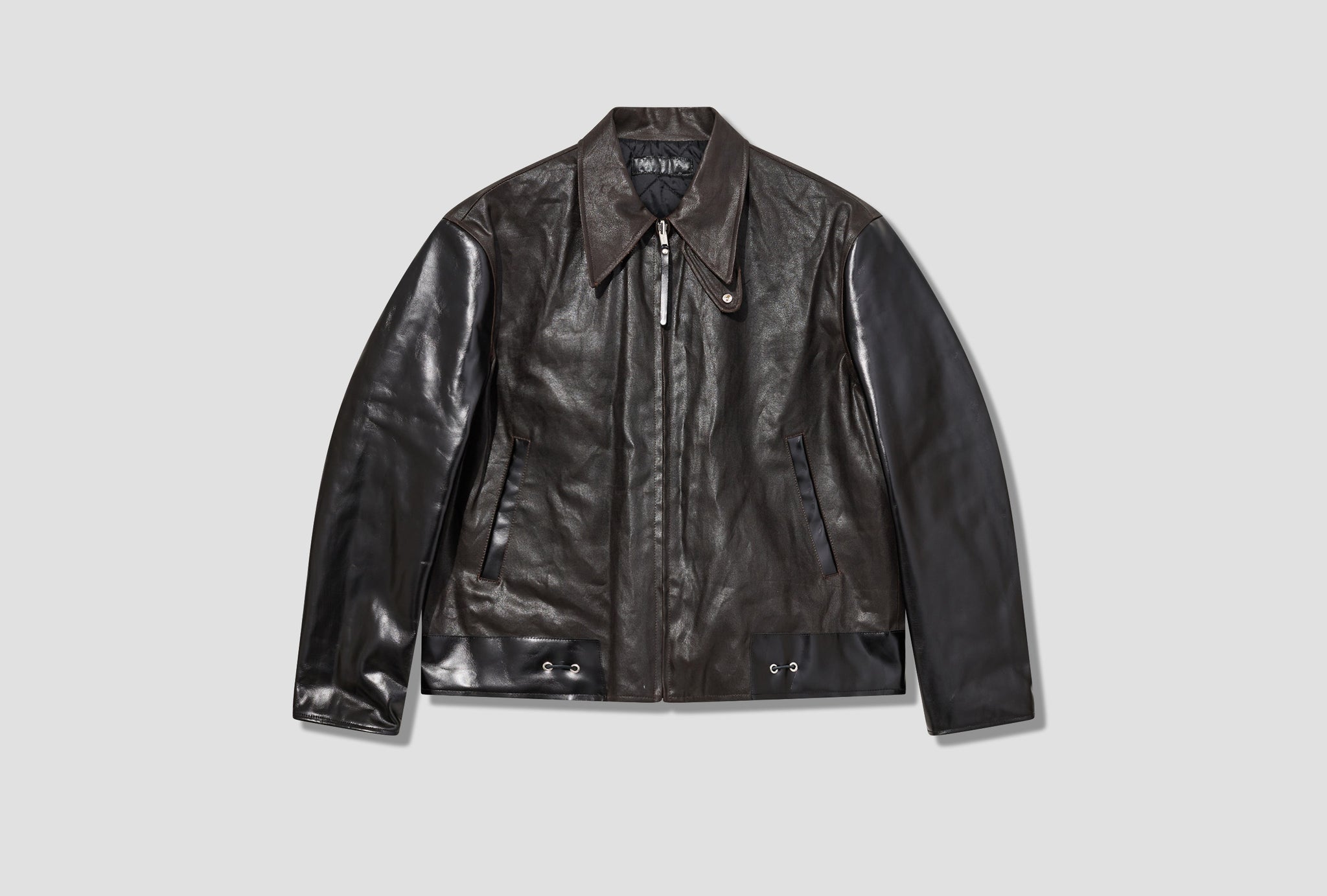 REVERSIBLE VARSITY JACKET - MUD DYED COTTON M4221RMD Brown